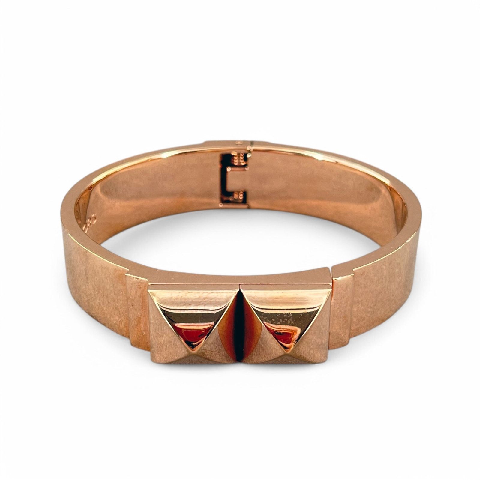 Michael Kors Michael Kors Pyramid Stud Bangle Bracelet Hinged Rose Gold Size ONE SIZE - 2 Thumbnail