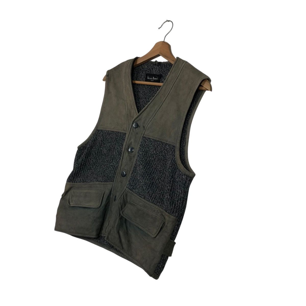 Japanese Brand 🔥VINTAGE VEST BIKER LEATHER JACKET GRASS ROOST ISSEY MIYAKE Size US L / EU 52-54 / 3 - 4 Thumbnail