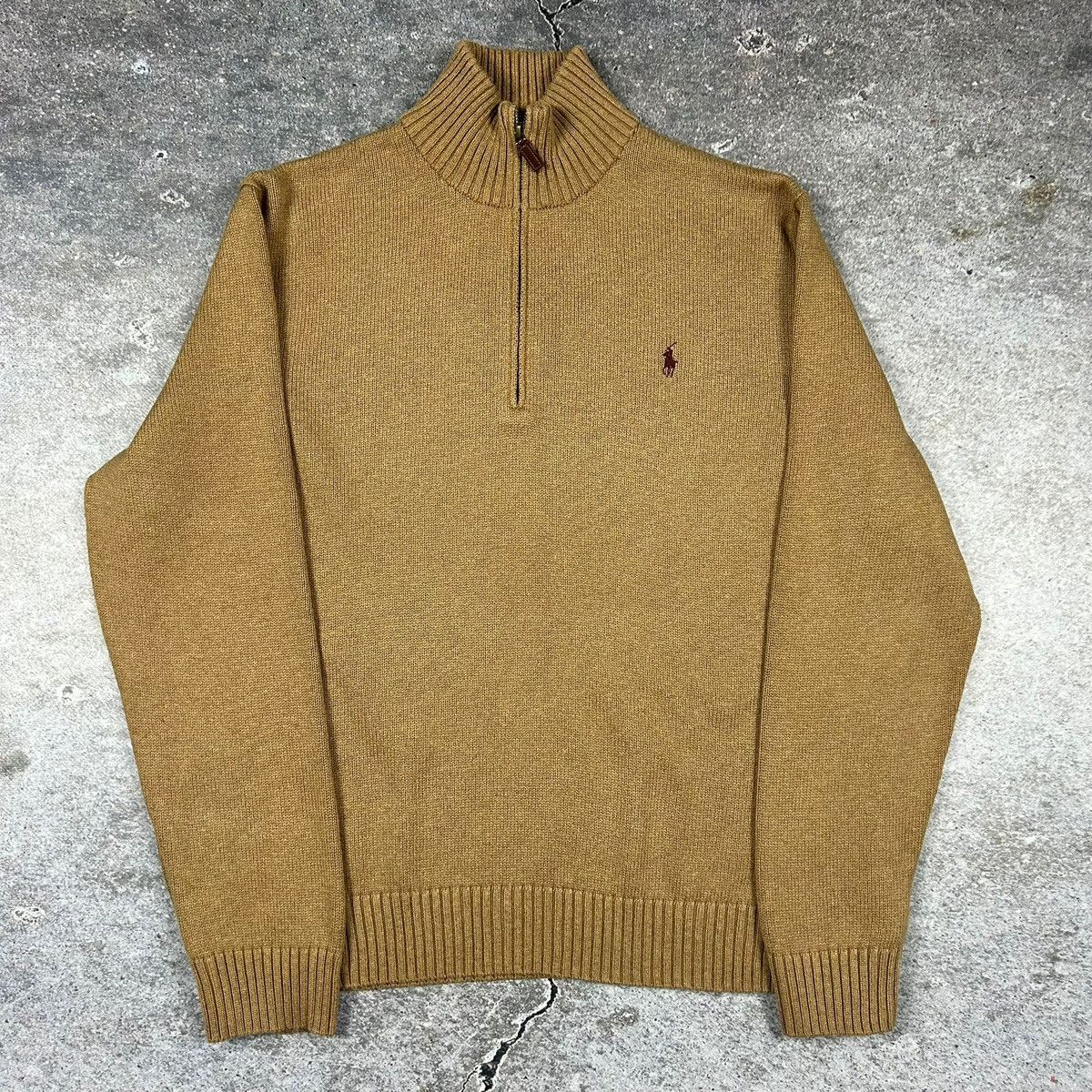 Polo Ralph Lauren Camel Tan, Size XXL – Polo Ralph Lauren Quarter- Sweater Size US XXL / EU 58 / 5 - 1 Thumbnail