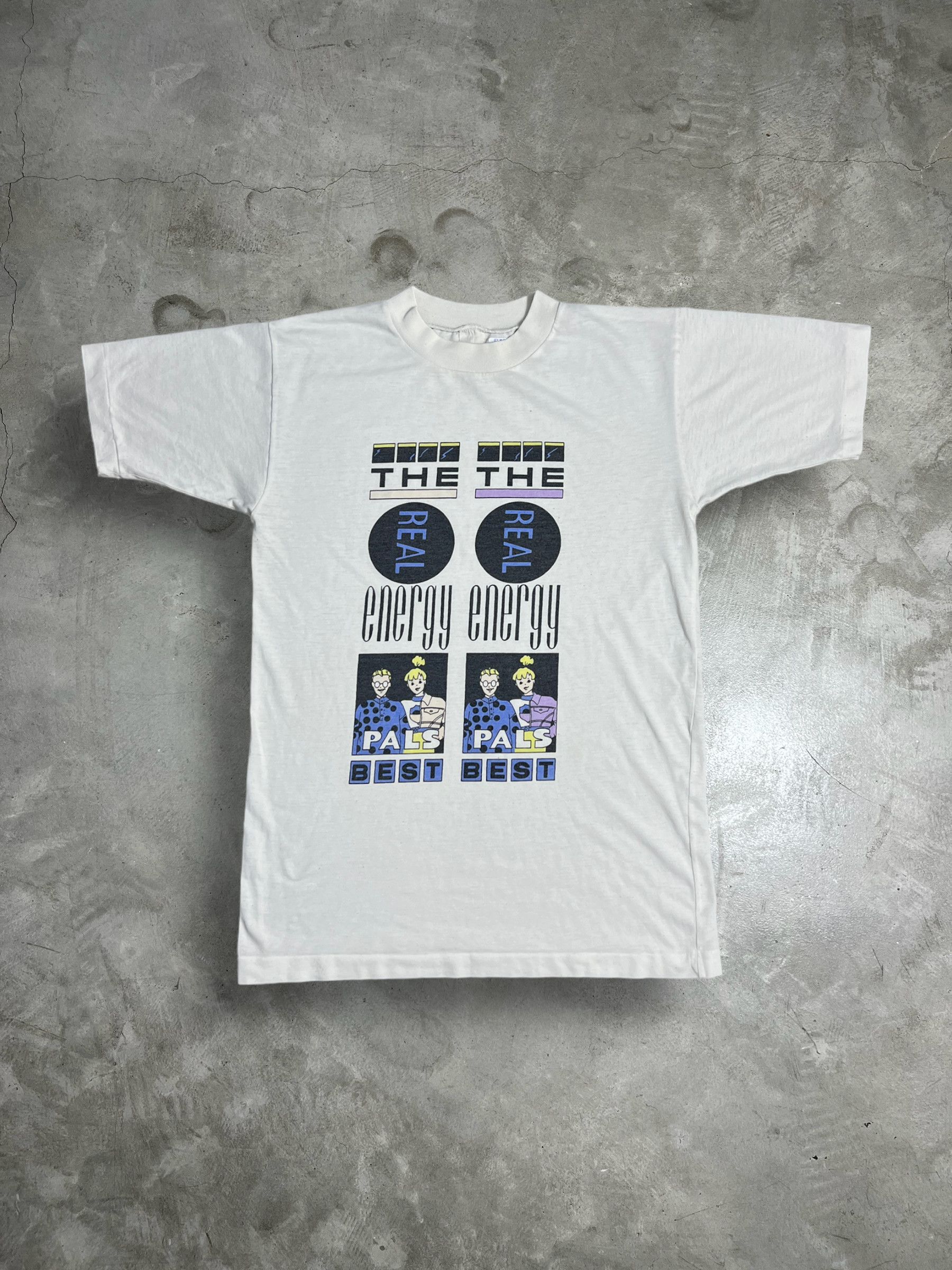 Vintage Vintage 80s The Real Energy Promo Tee (M) GTME215 Size US XL / EU 56 / 4 - 1 Thumbnail