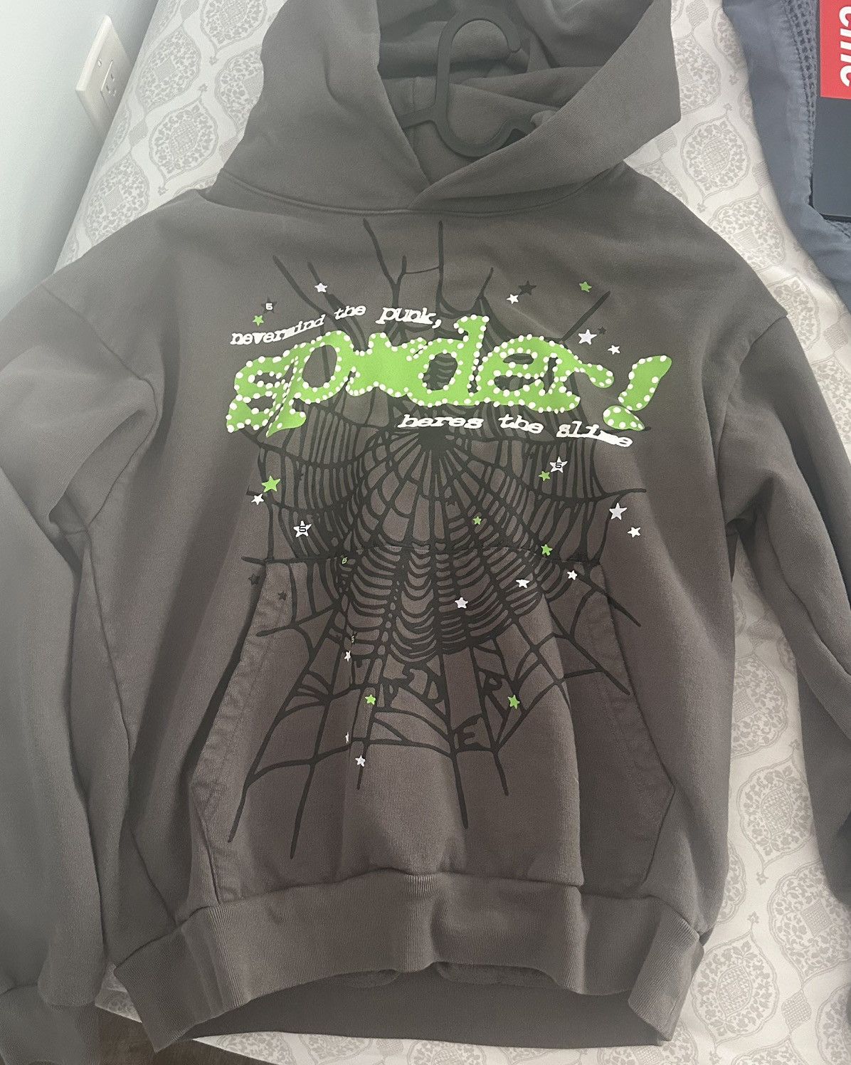 Sp5der Sp5der (Spider) Punk V2 Hoodie ‘Slate Grey’ Size US L / EU 52-54 / 3 - 1 Thumbnail