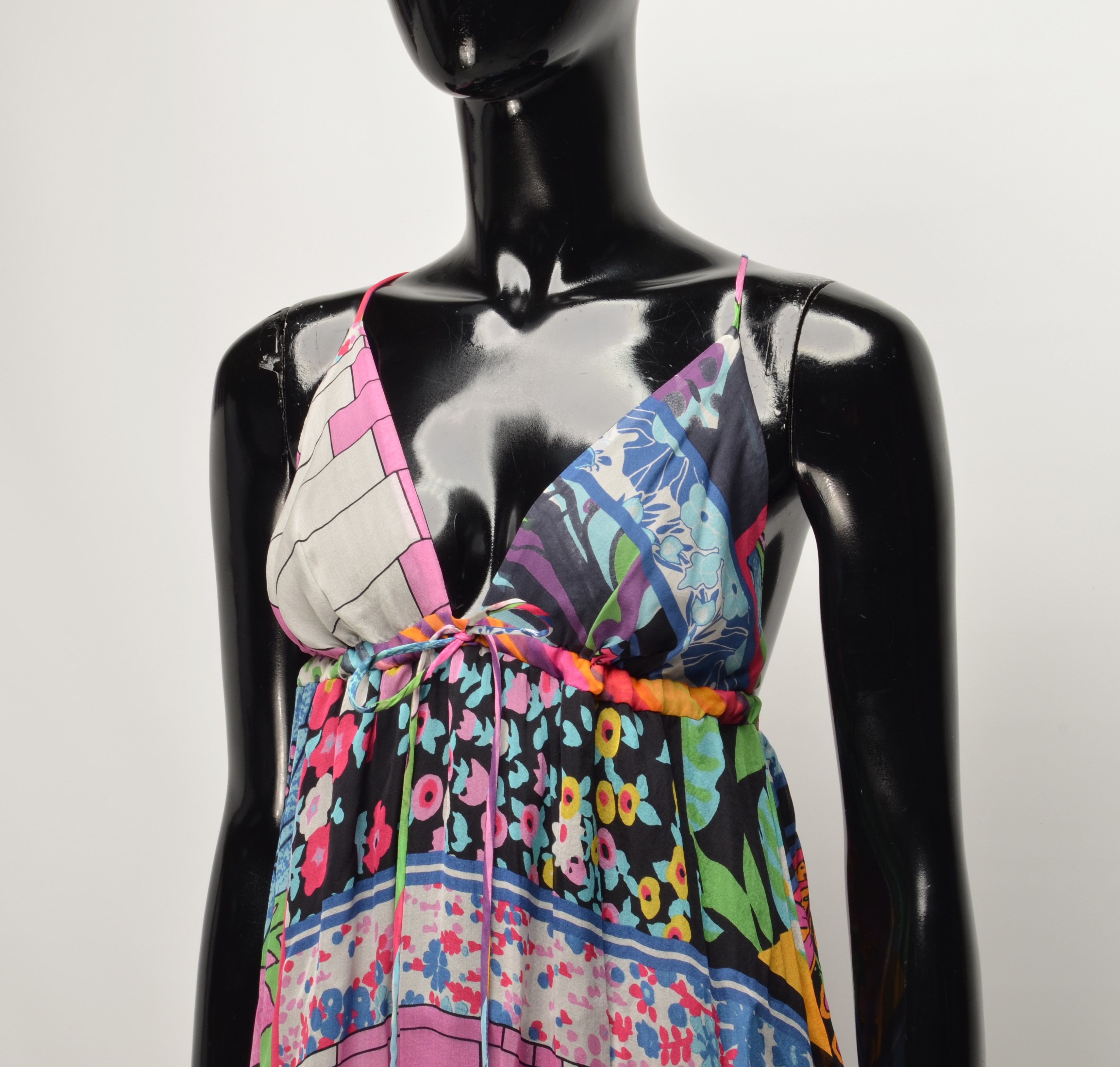 Vintage NoLita North Little Italy Y2K Boho Silk Maxi Dress Size M / US 6-8 / IT 42-44 - 2 Thumbnail