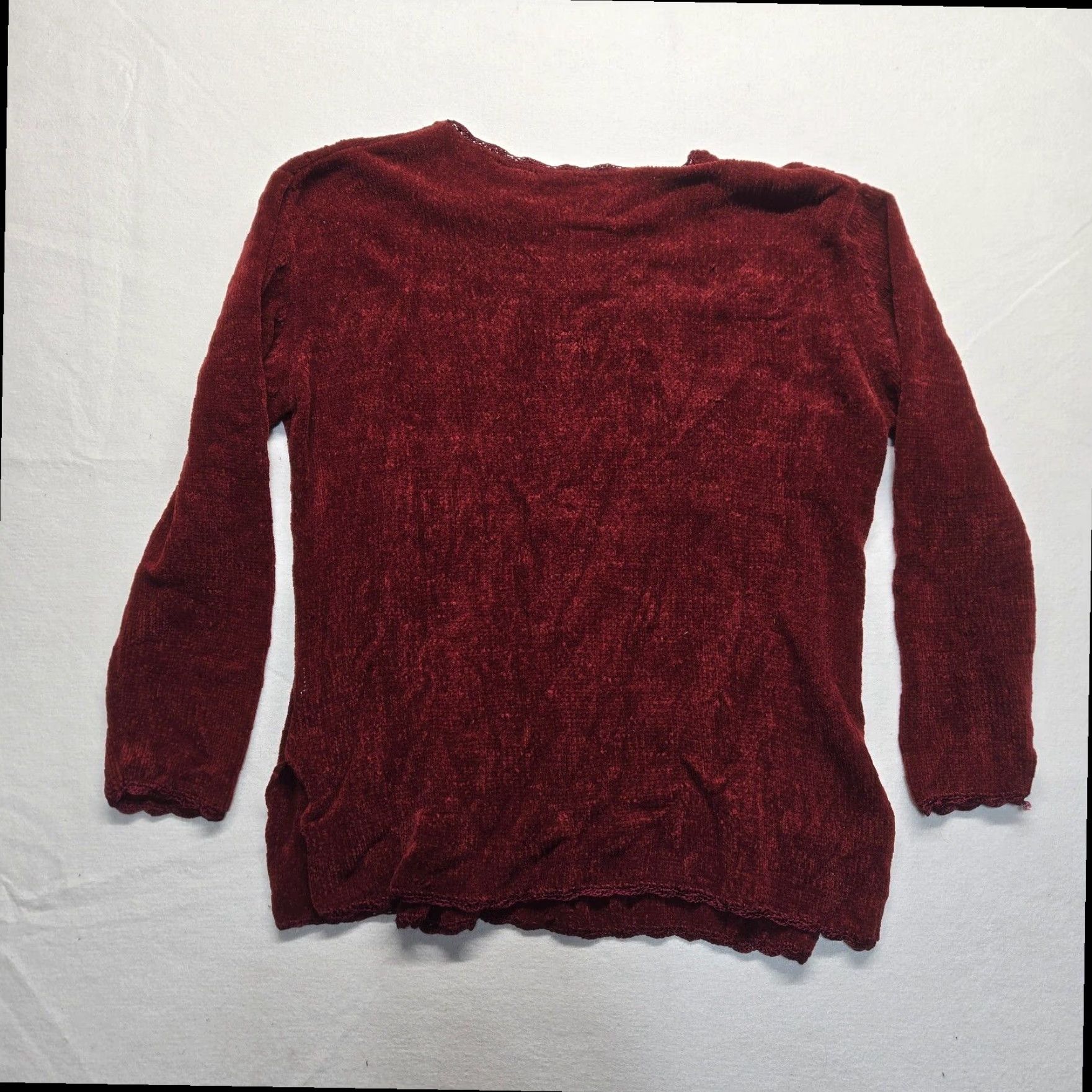 Vintage Taylor Floral Long Sleeve Red Sweater Women's Large Adult Pullover Size L / US 10 / IT 46 - 7 Thumbnail