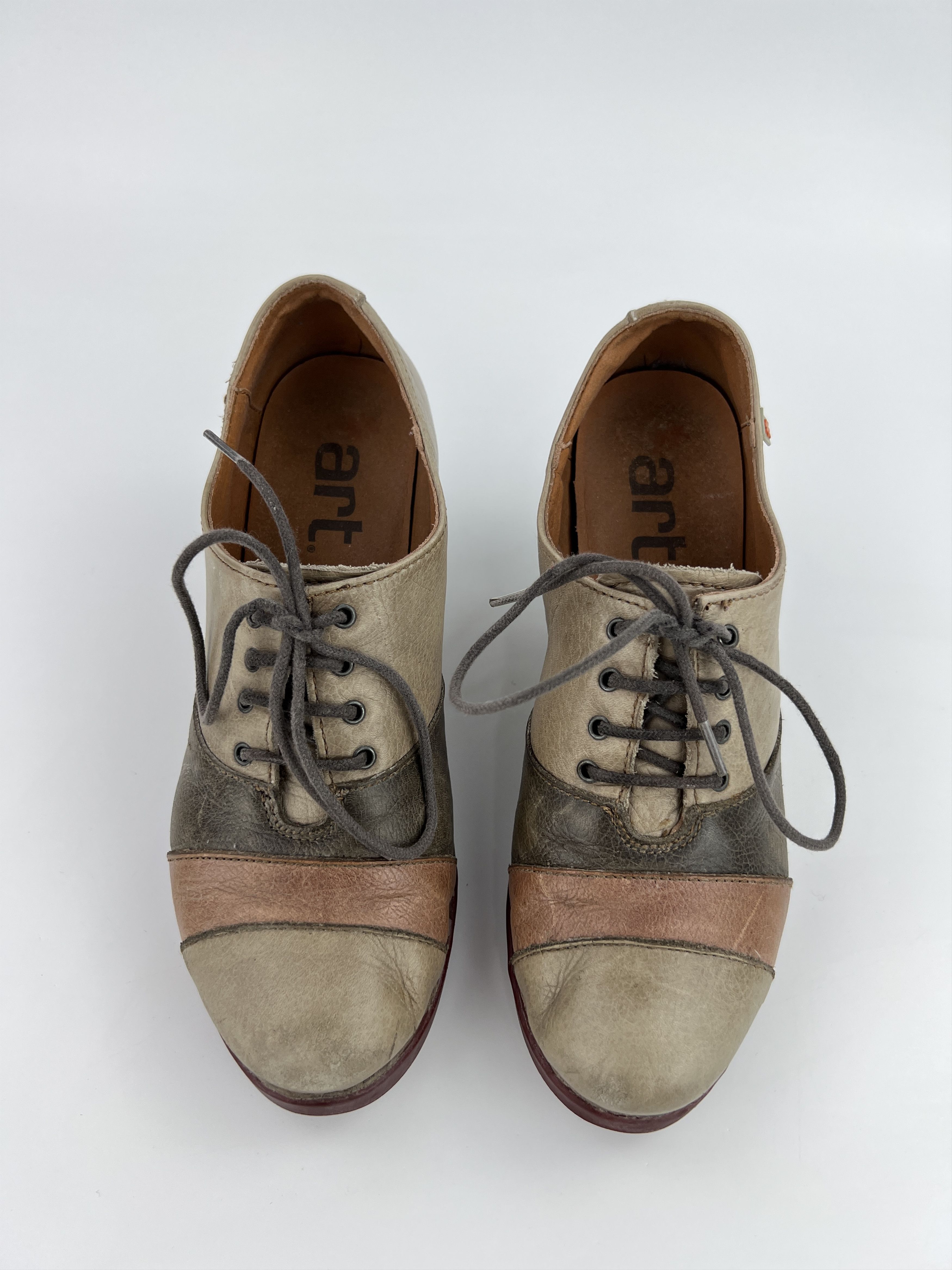 Vintage Vintage The ART Avant Garde Leather Boots Oxford Heels Size US 9 / IT 39 - 10 Thumbnail