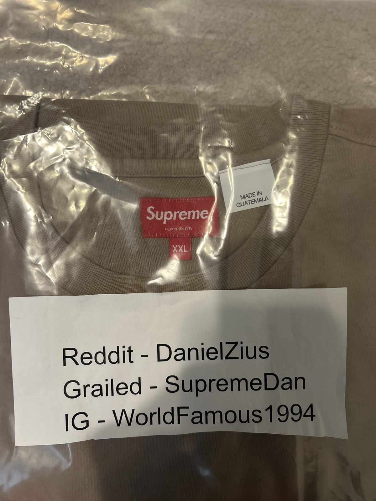 Supreme Supreme Washed Script Short-Sleeve Top 'Tan' Size US XXL / EU 58 / 5 - 3 Thumbnail