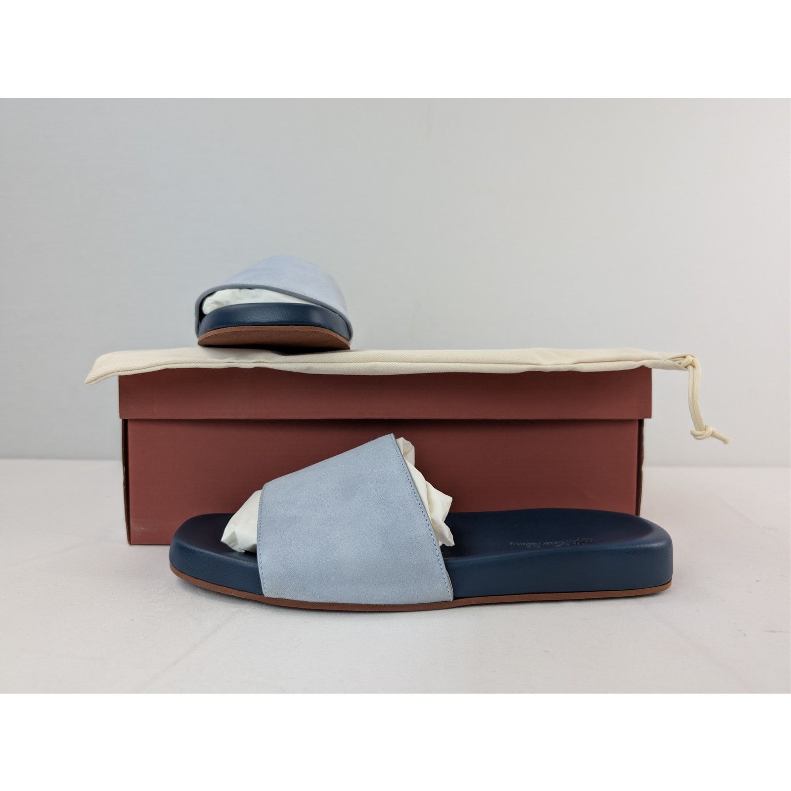 Loro Piana o1rshd1 Sea-Slide Walk Suede Slipper Sandal in Aqua Sea Size US 10 / EU 43 - 18 Thumbnail