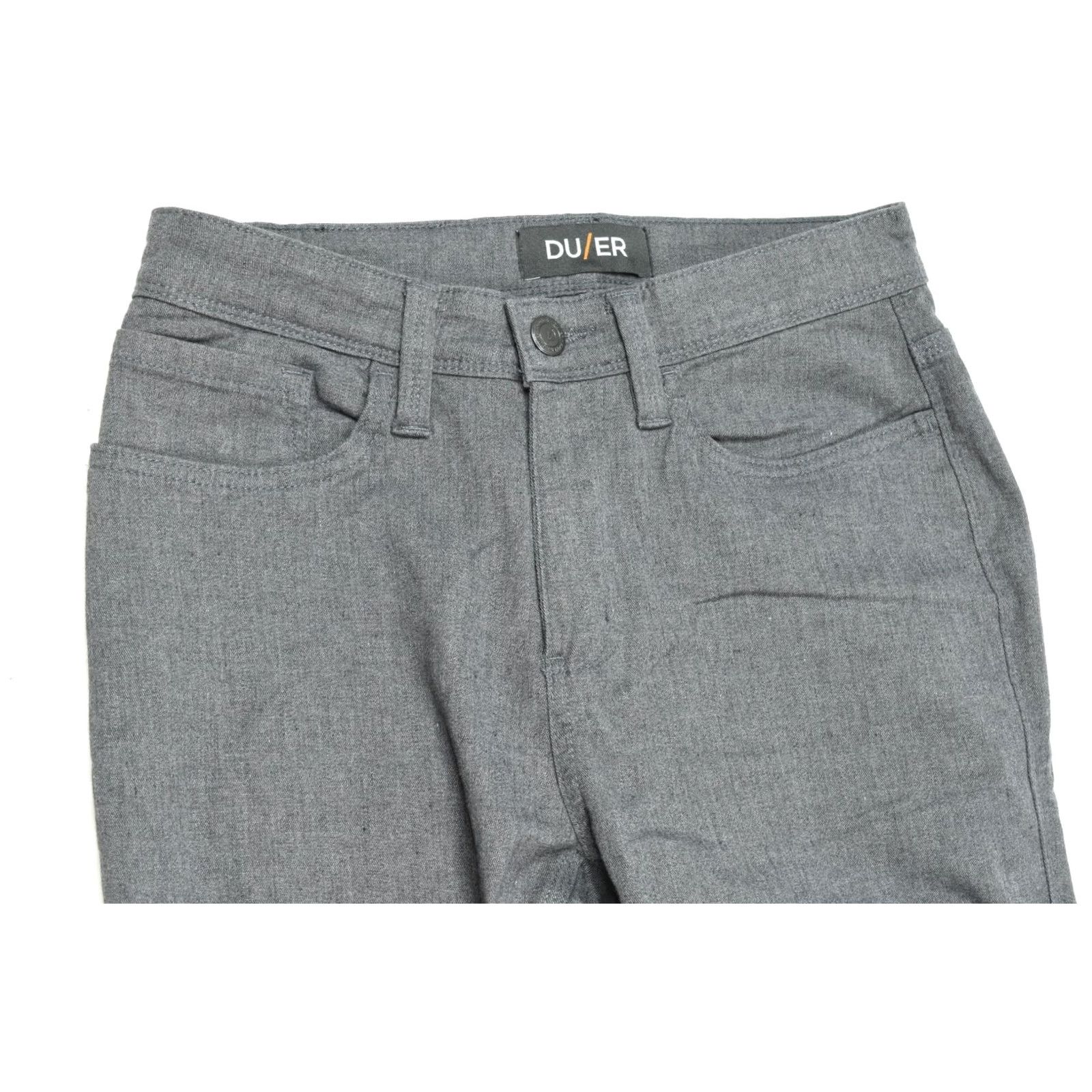 Vintage DU/ER Jeans Slim Fit 29x30 Gray Denim 5-Pocket Mens Regular Straight T2X Lightweight Super Stretch Cooling Size US 29 - 3 Thumbnail