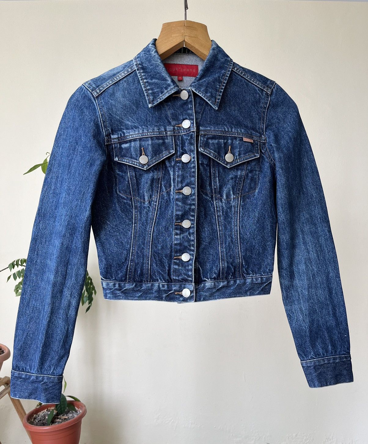 FCUK × French Connection FCUK Cropped Denim Jacket Size XS / US 0-2 / IT 36-38 - 1 Thumbnail