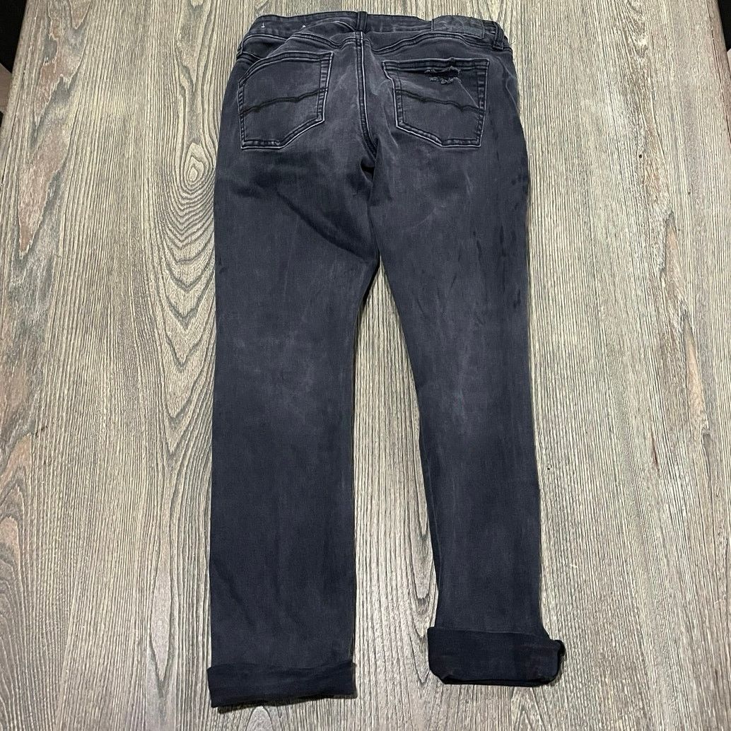 American Eagle Outfitters American Eagle Mens Straight Jeans Distressed Black Sz 29x30 Size US 29 - 6 Thumbnail