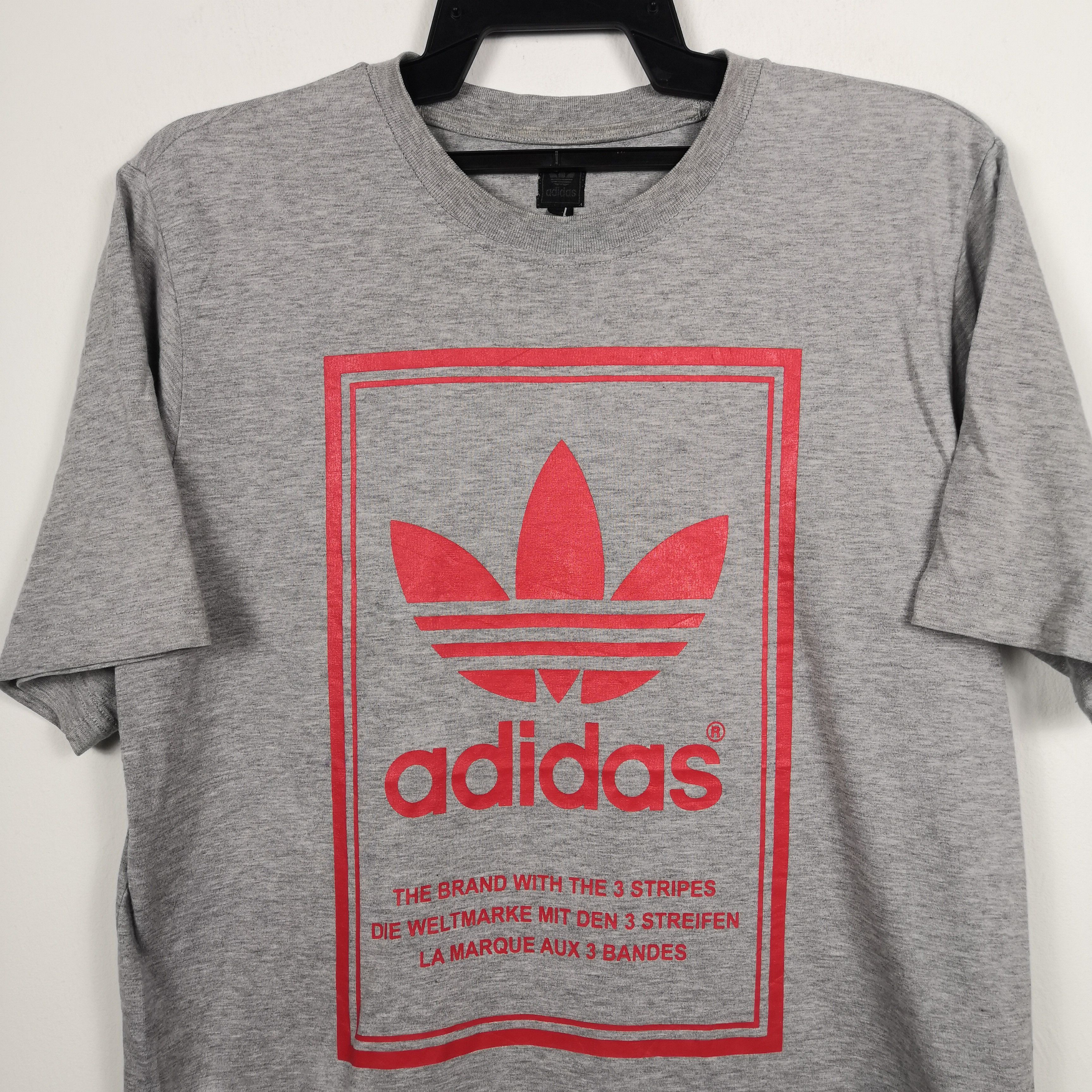 Adidas Vintage 90s Adidas T-Shirt Adidas Mirror Print Trafoil Tees Size US L / EU 52-54 / 3 - 3 Thumbnail