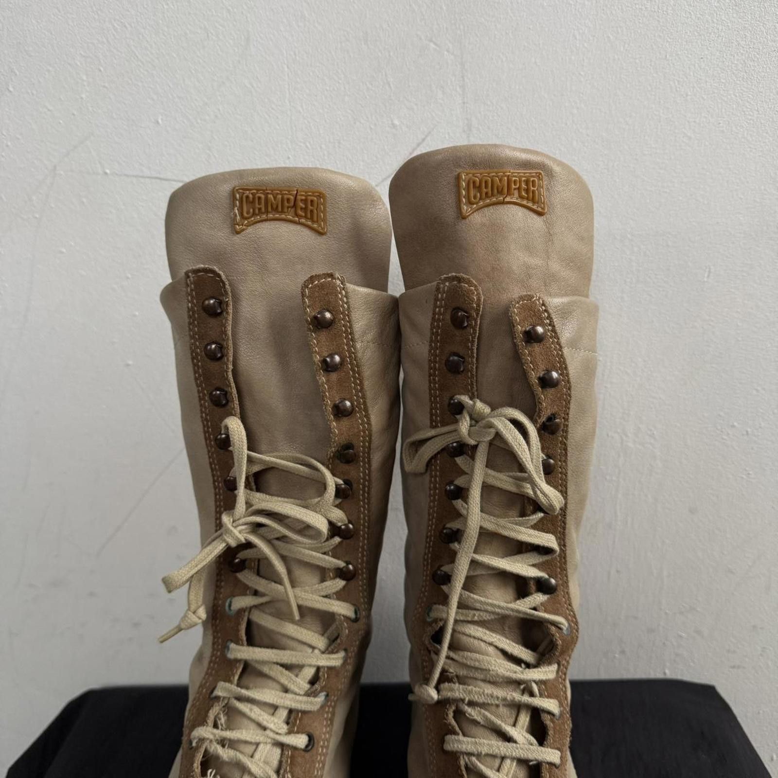 Vintage Camper Pelotas Cream Leather Lace Up Boots in Beige, Women's (Size 4) — image 5 of 6