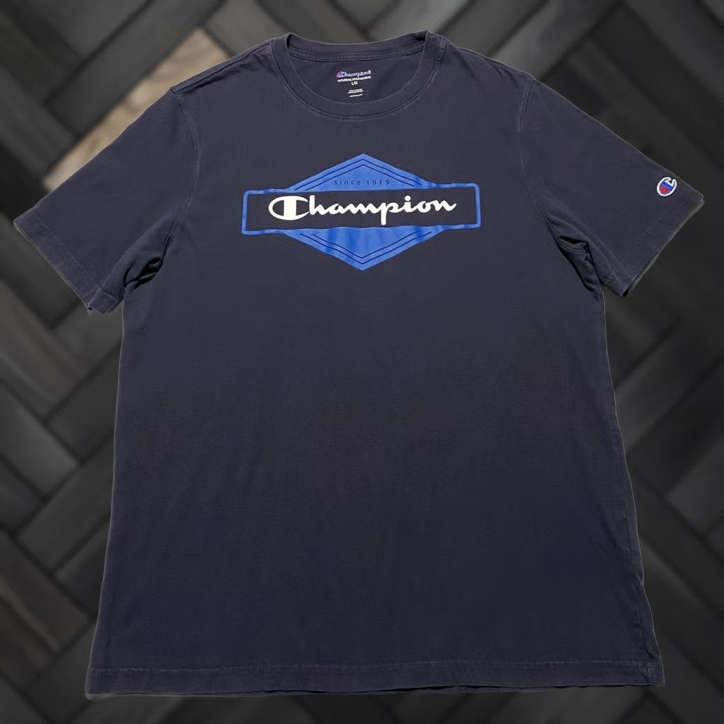 Champion Champion Mens L Graphic Logo Short Sleeve Crew Neck T-Shirt Black Blue Size US L / EU 52-54 / 3 - 1 Thumbnail
