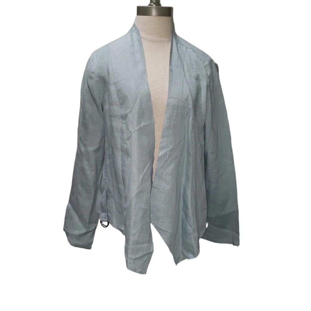Designer CT480a Soft Surroundings Open Mint Green Linen Cardigan M Size M / US 6-8 / IT 42-44 - 1 Thumbnail