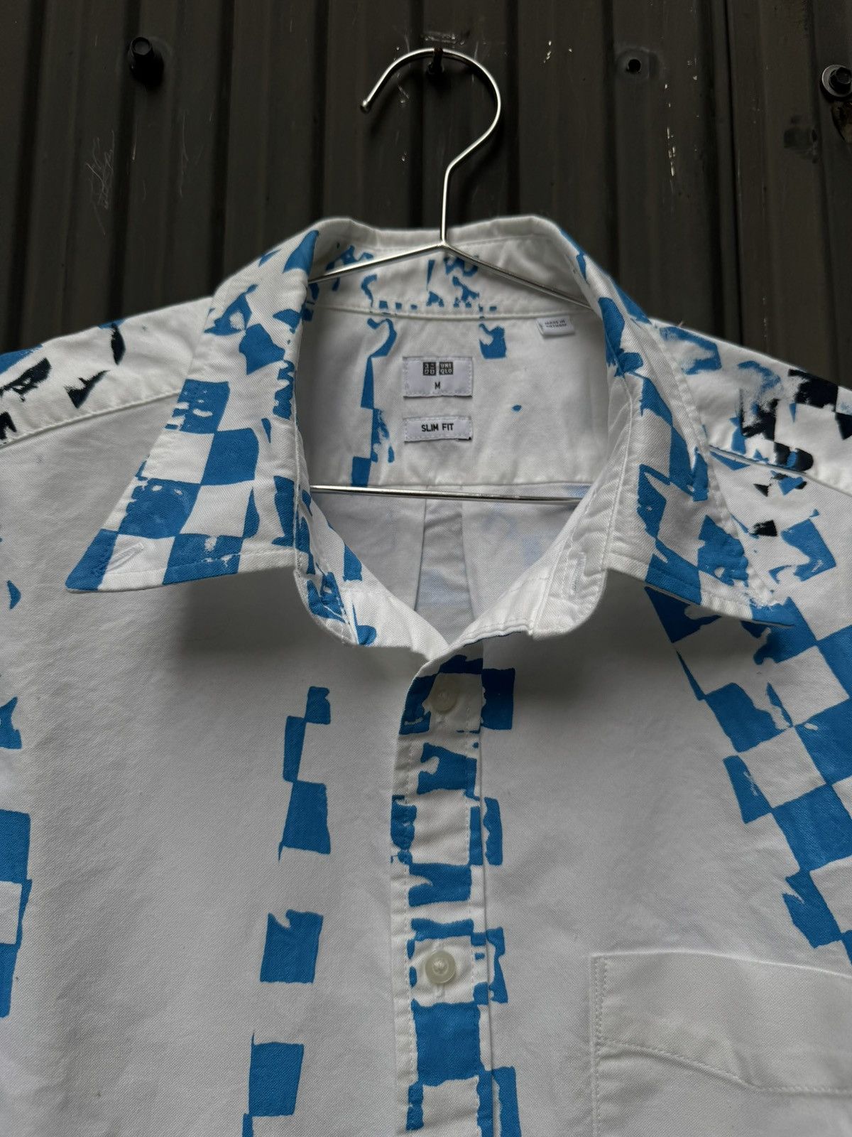 Vintage Hand Printed Check Shirt — Blue & Black Size US S / EU 44-46 / 1 - 3 Thumbnail