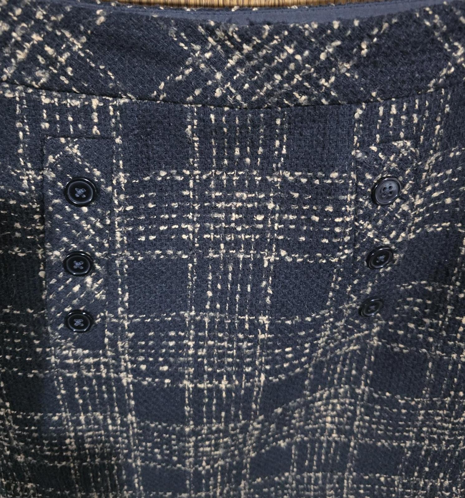 Other Women's Black & Tan Plaid Button Detail Mini Skirt Size 24" / US 00 / IT 34 - 2 Thumbnail