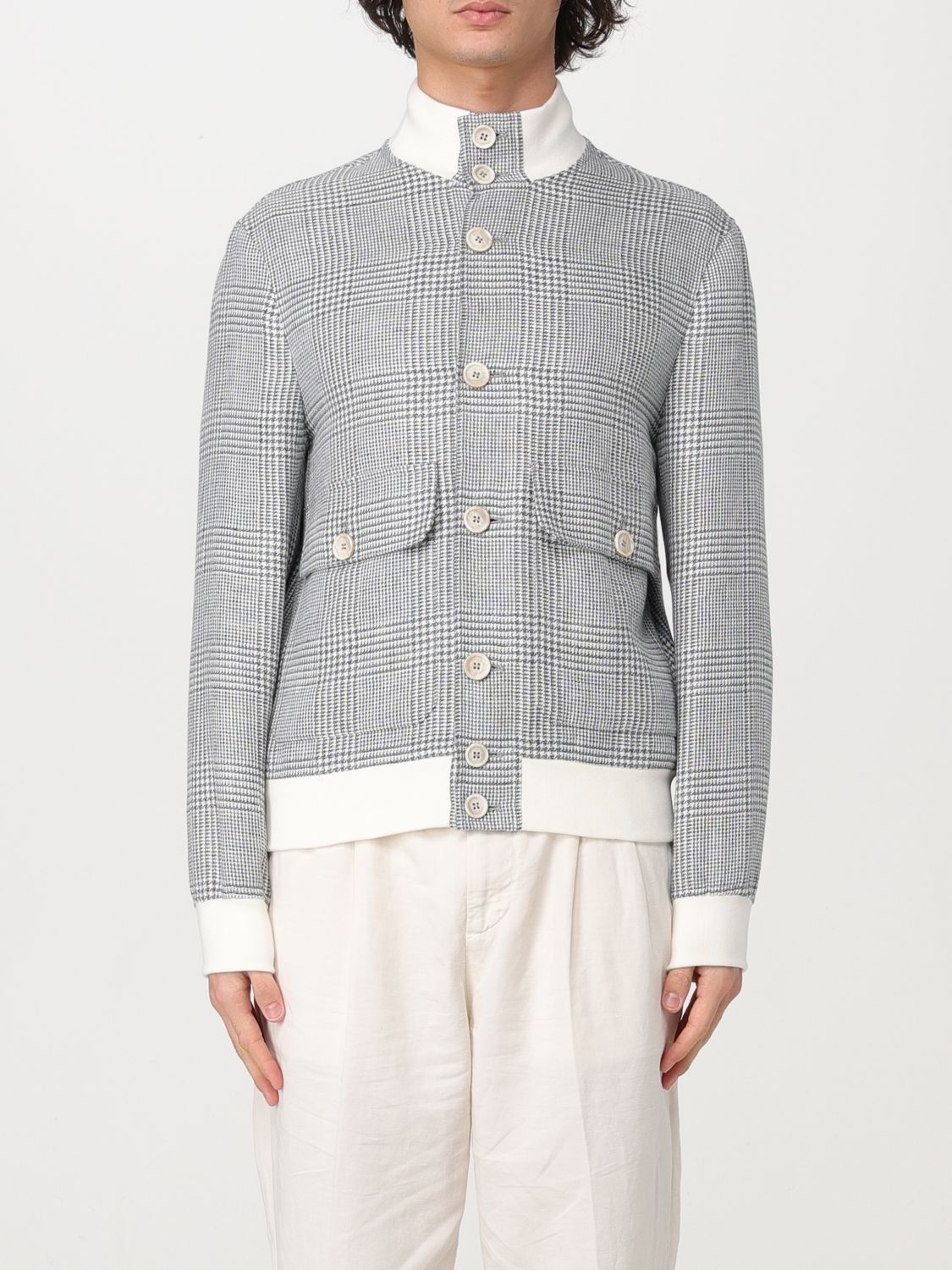 image of Brunello Cucinelli Jacket Men Grey (Size Large)