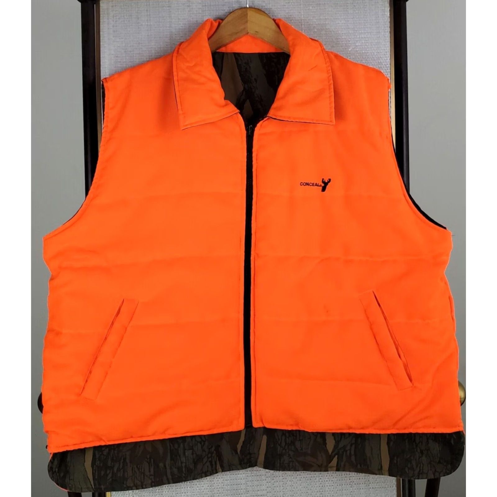 Vintage VINTAGE Winchester Men's Reversible Vest XL Trebark Camouflage Orange Conceal Full Zip Insulated Hunting Size US XL / EU 56 / 4 - 6 Thumbnail