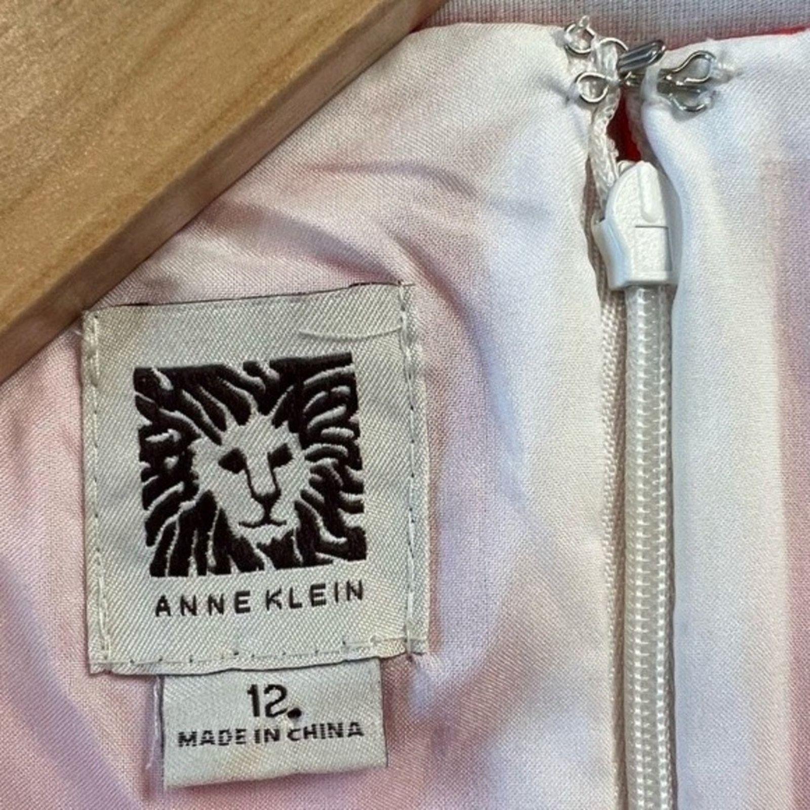 Anne Klein Anne Klein Women's Shift Dress 12 Orange Tan Sleeveless Size XL / US 12-14 / IT 48-50 - 3 Thumbnail