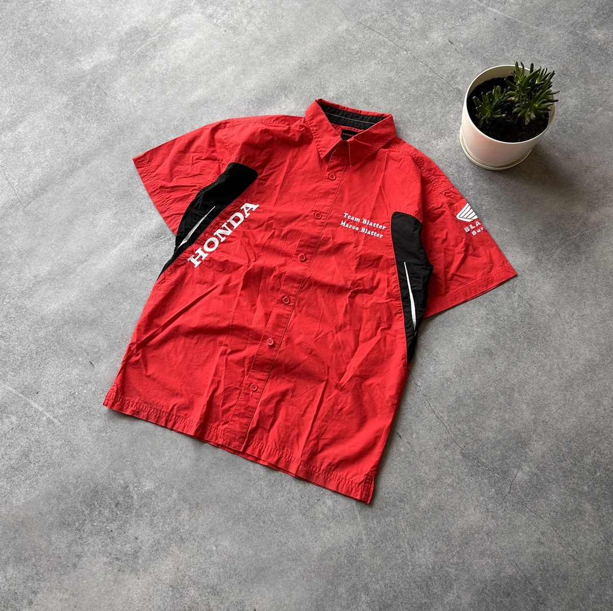 Honda × Vintage Vintage Honda Racing big logo button shirts Size US M / EU 48-50 / 2 - 1 Thumbnail