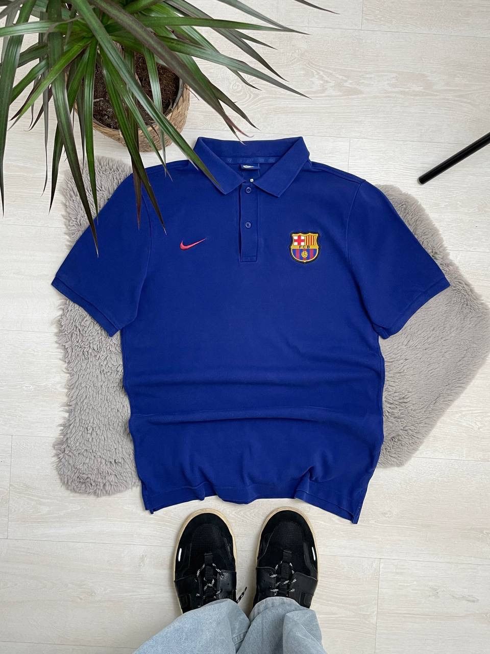 Nike × Vintage Nike Barcelona Vintage Polos Tee Center Swoosh Y2k Size US S / EU 44-46 / 1 - 1 Thumbnail