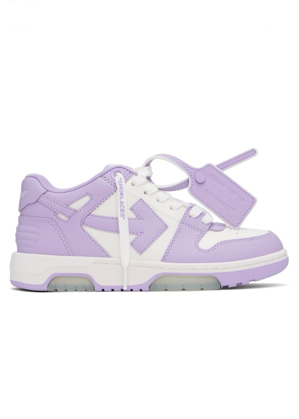 Off-White Off-White Out Of Office Calf Leather Sneakers White/Purple Size US 10 / IT 40 - 1 Thumbnail