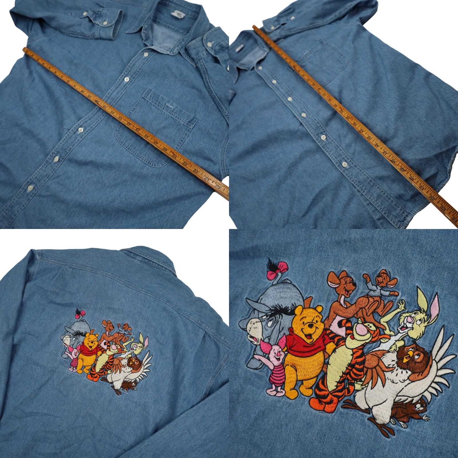 Disney VINTAGE Disney Winnie the Pooh Embroidered Denim Button-Down Shirt Mens XXL Blue Size US XXL / EU 58 / 5 - 8 Thumbnail