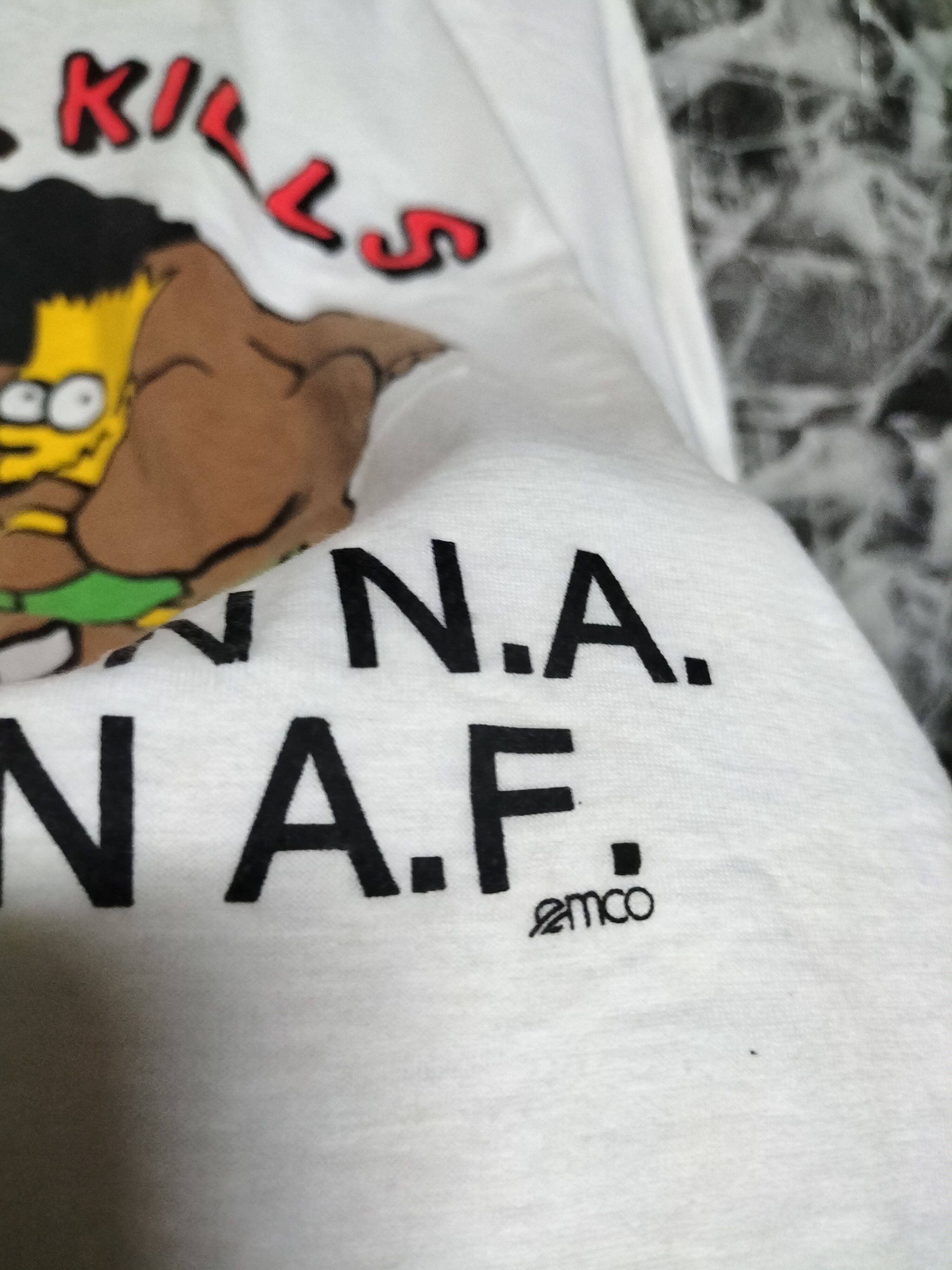 The Simpsons Vintage 90s The Simpson Crack Kill Funny Thin Fabric Size US XL / EU 56 / 4 - 4 Thumbnail