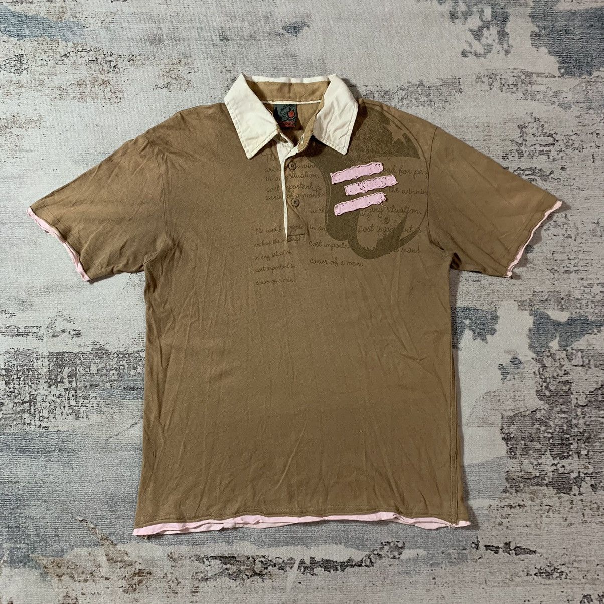 20471120 2000s Double Layers Poem Polo Tshirt Size US L / EU 52-54 / 3 - 1 Thumbnail