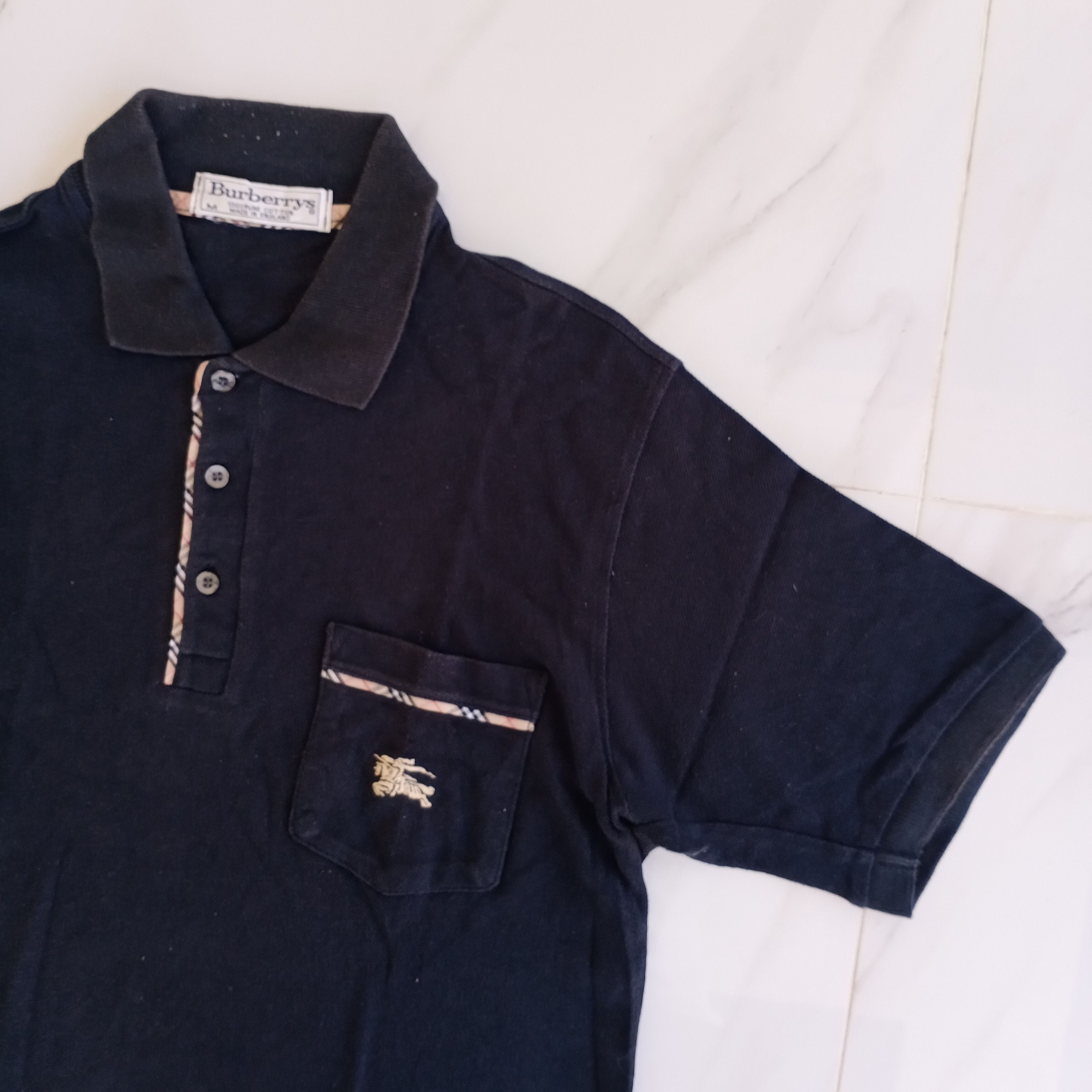 Burberry × Burberry Prorsum × Vintage Burberrys London Polo Tshirt Nova Check Big Logo Prorsum 90s Size US M / EU 48-50 / 2 - 2 Thumbnail