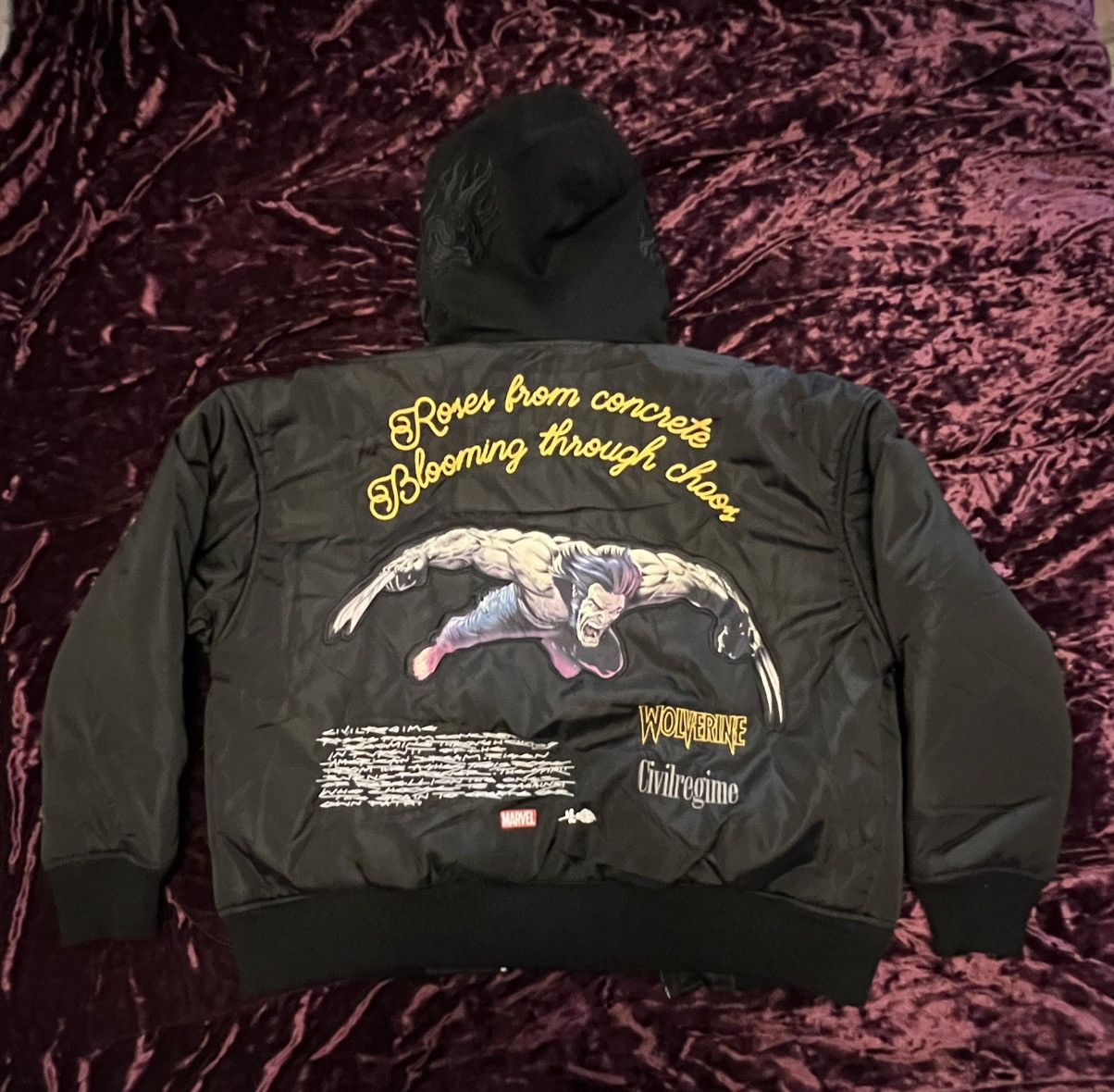 Civil Regime × Marvel Comics Civil Regime x Wolverine black hooded bomber jacket Men’s M Size US M / EU 48-50 / 2 - 1 Thumbnail
