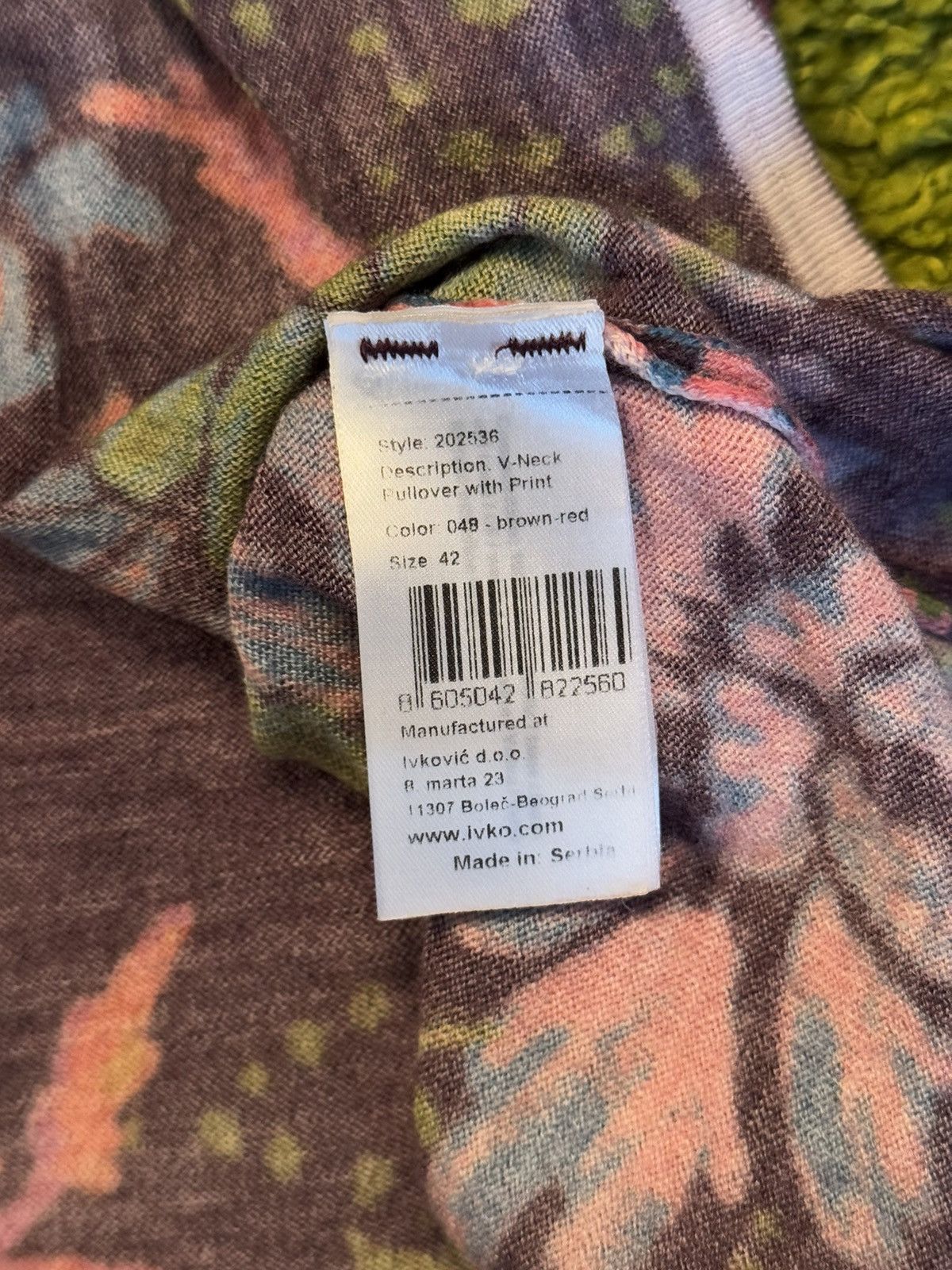 Designer Ivko avant Garde floral pattern 100% wool sweater Size M / US 6-8 / IT 42-44 - 6 Thumbnail