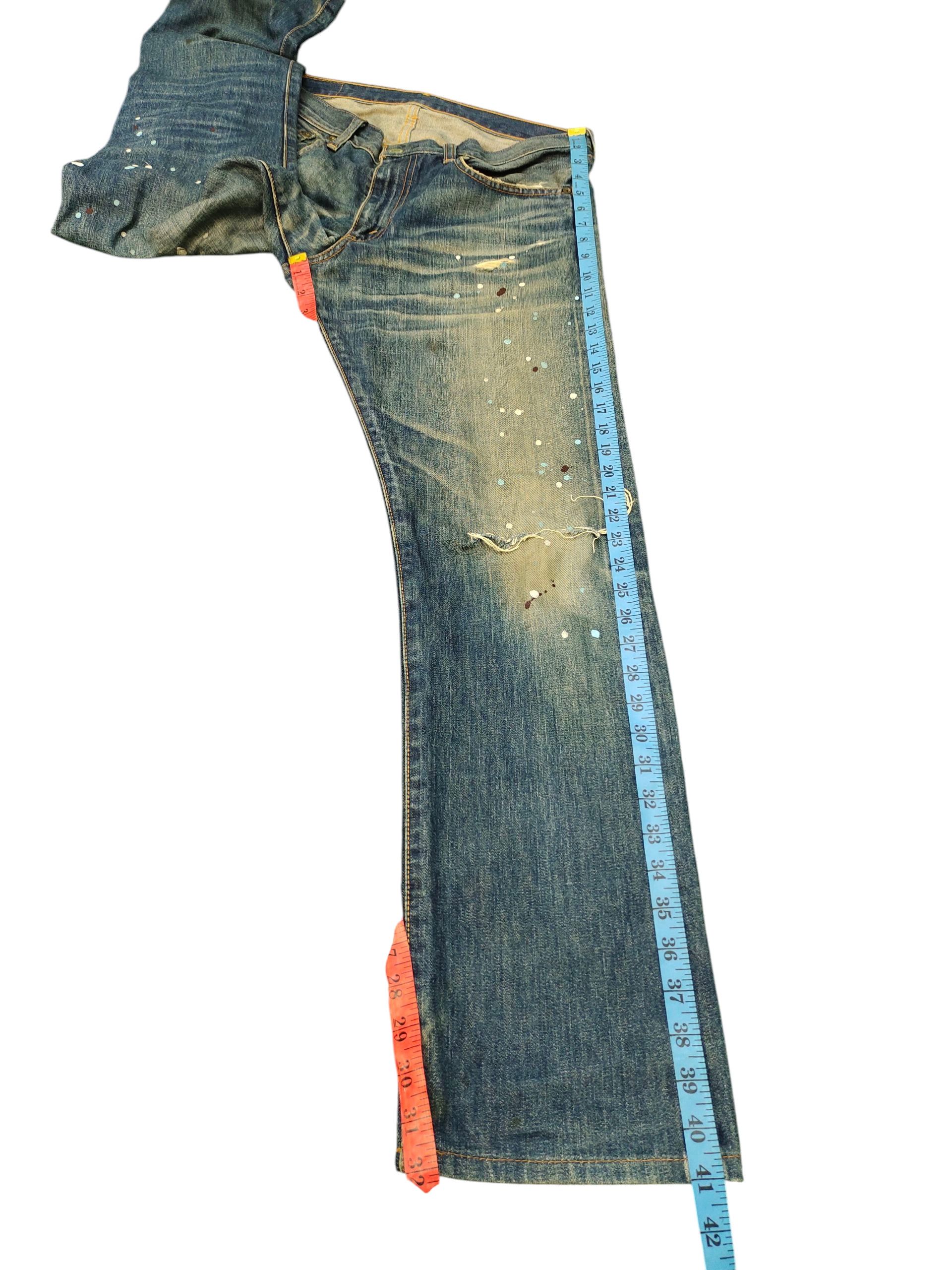 Comme des Garcons × Undercover Vintage Levis 505 Painted Clawmark Distress Denim Jeans Size US 33 - 16 Thumbnail