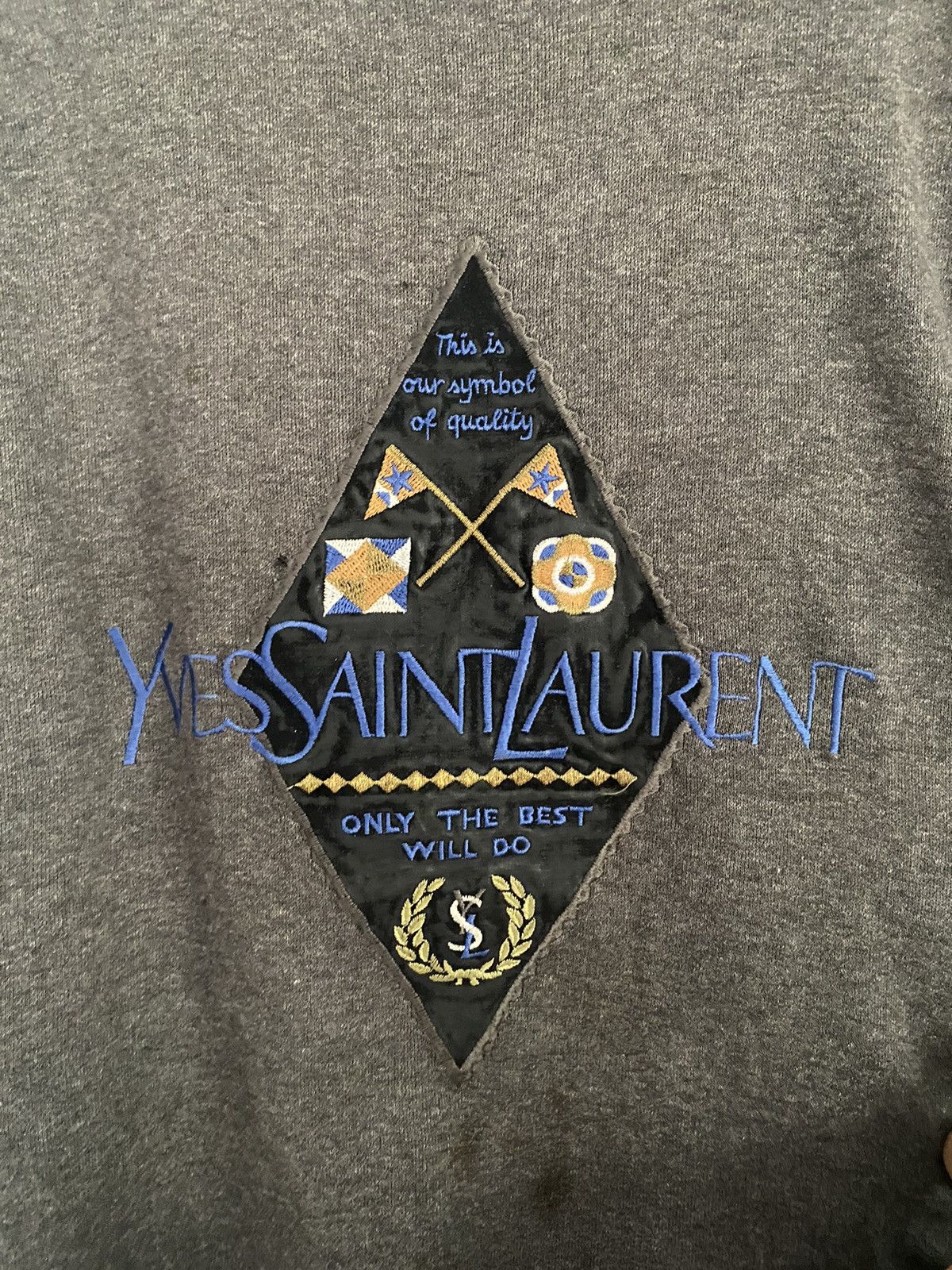 Yves Saint Laurent Vintage Yves Saint Laurent Embroidered Gray Sweater Size US XS / EU 42 / 0 - 2 Thumbnail