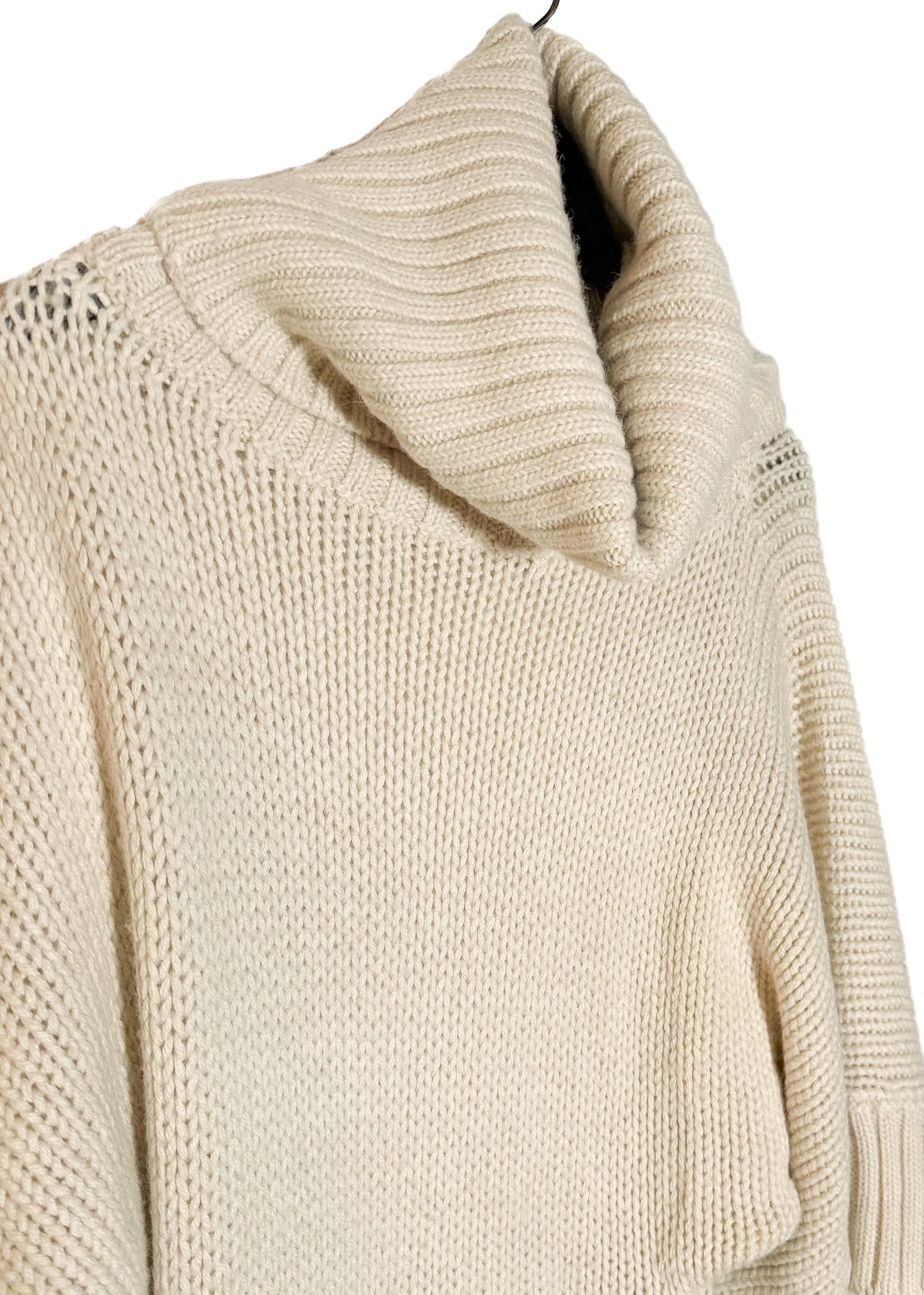 Dolce & Gabbana Dolce & Gabbana Ivory Chunky Knit Alpaca Poncho Sweater Size M / US 6-8 / IT 42-44 - 3 Thumbnail