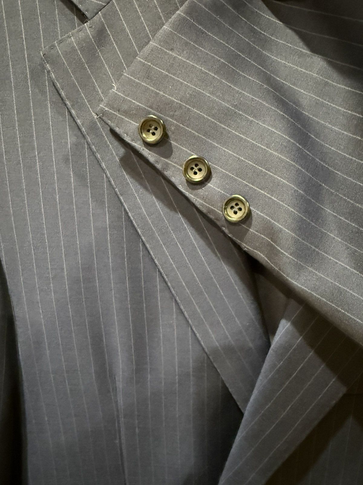 Canali Canali Navy Pinstripe Wool Blazer Made in Italy Size 50 Size 50R - 7 Thumbnail