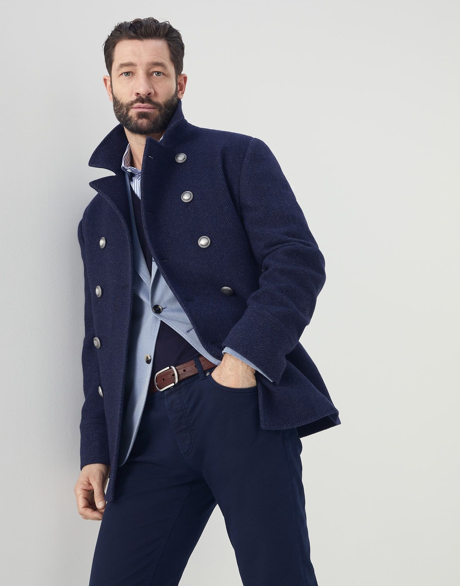 Brunello Cucinelli o1w1db10924 Caban in Dark Blue Size US XXL / EU 58 / 5 - 2 Thumbnail
