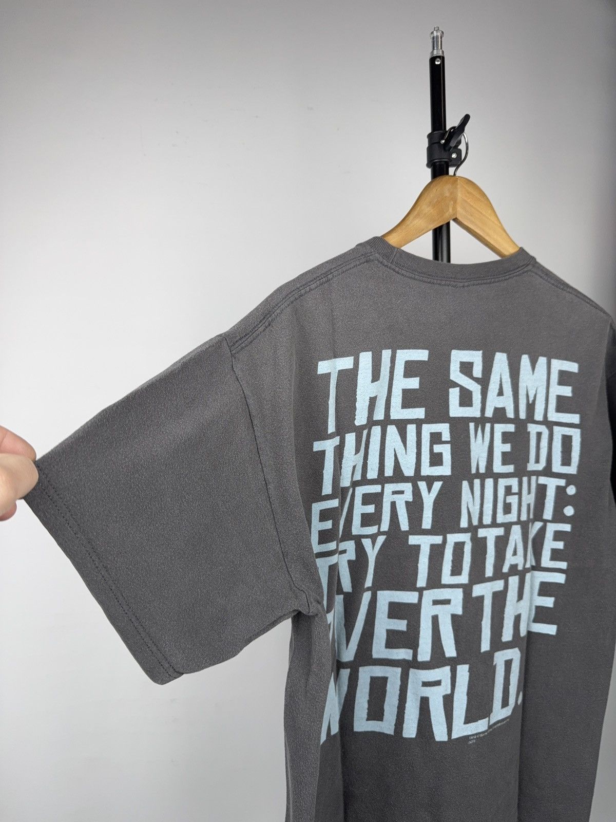Warner Bros 2007 Pinky and the Brain Vintage Quote Graphic T-Shirt Size US L / EU 52-54 / 3 - 14 Thumbnail