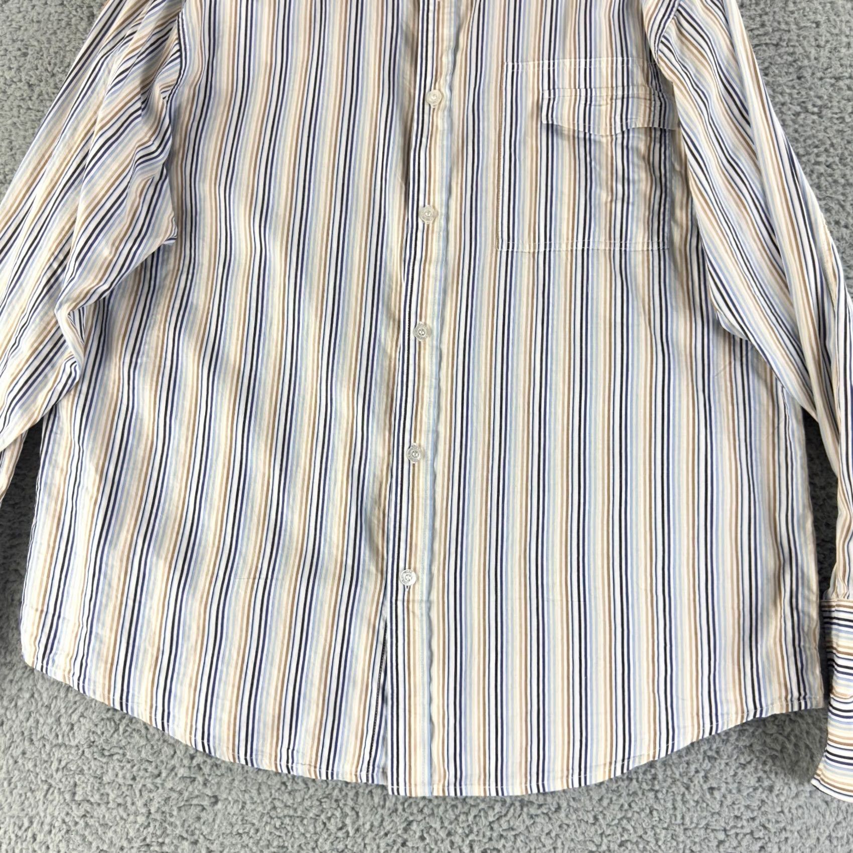 Vintage Marithe Francois Girbaud Button-Up Shirt Mens XXL Blue Stripe LS Size US XXL / EU 58 / 5 - 6 Thumbnail