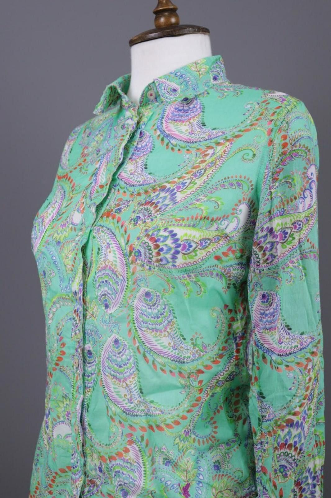 Heliot Emil Emily Van Den Bergh Green Paisley Blouse Shirt Size 36 Size M / US 6-8 / IT 42-44 - 10 Thumbnail