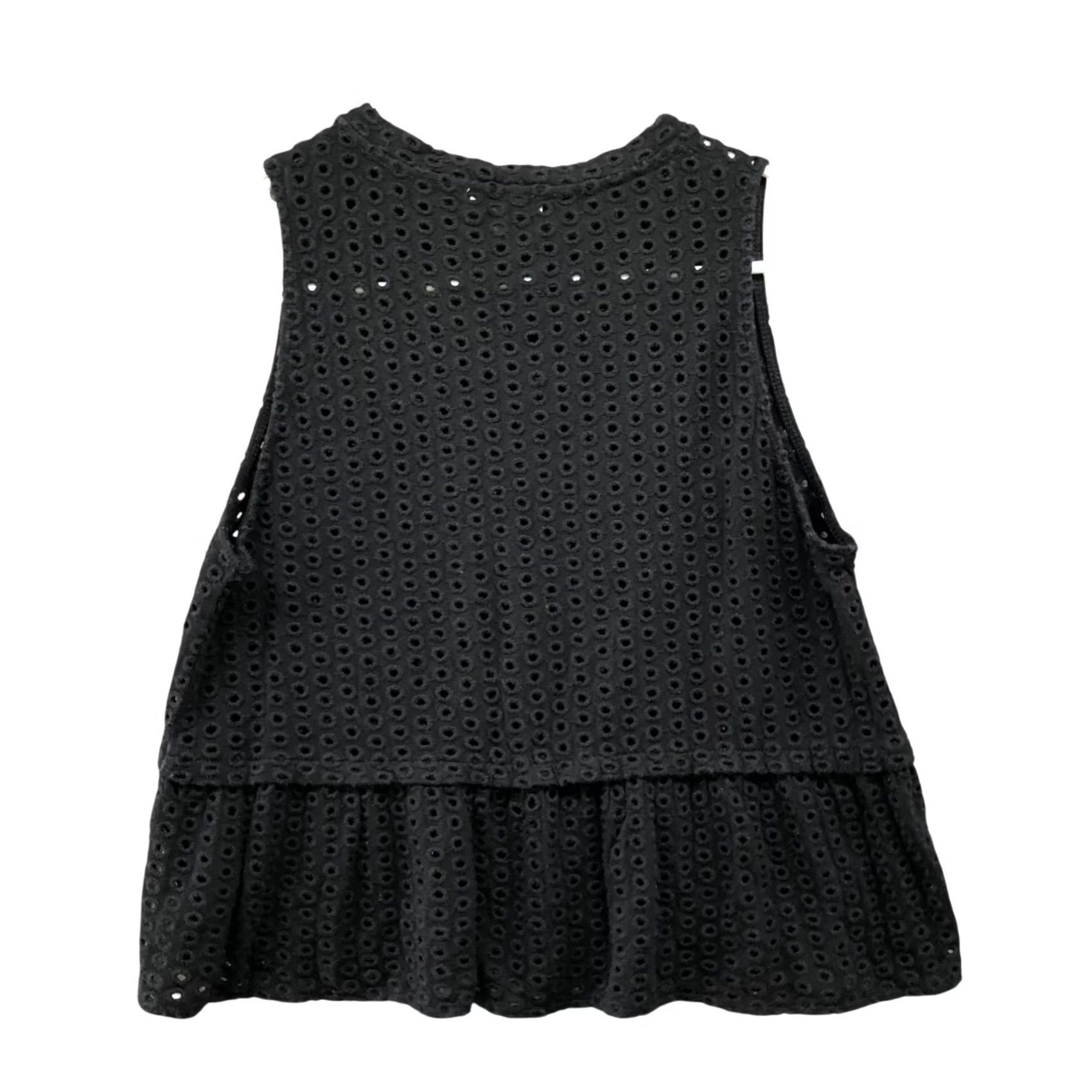 Vintage Wilfred Aritzia Top Womens XS Black Sleeveless Eyelet Peplum Blouse Tank Size XS / US 0-2 / IT 36-38 - 2 Thumbnail