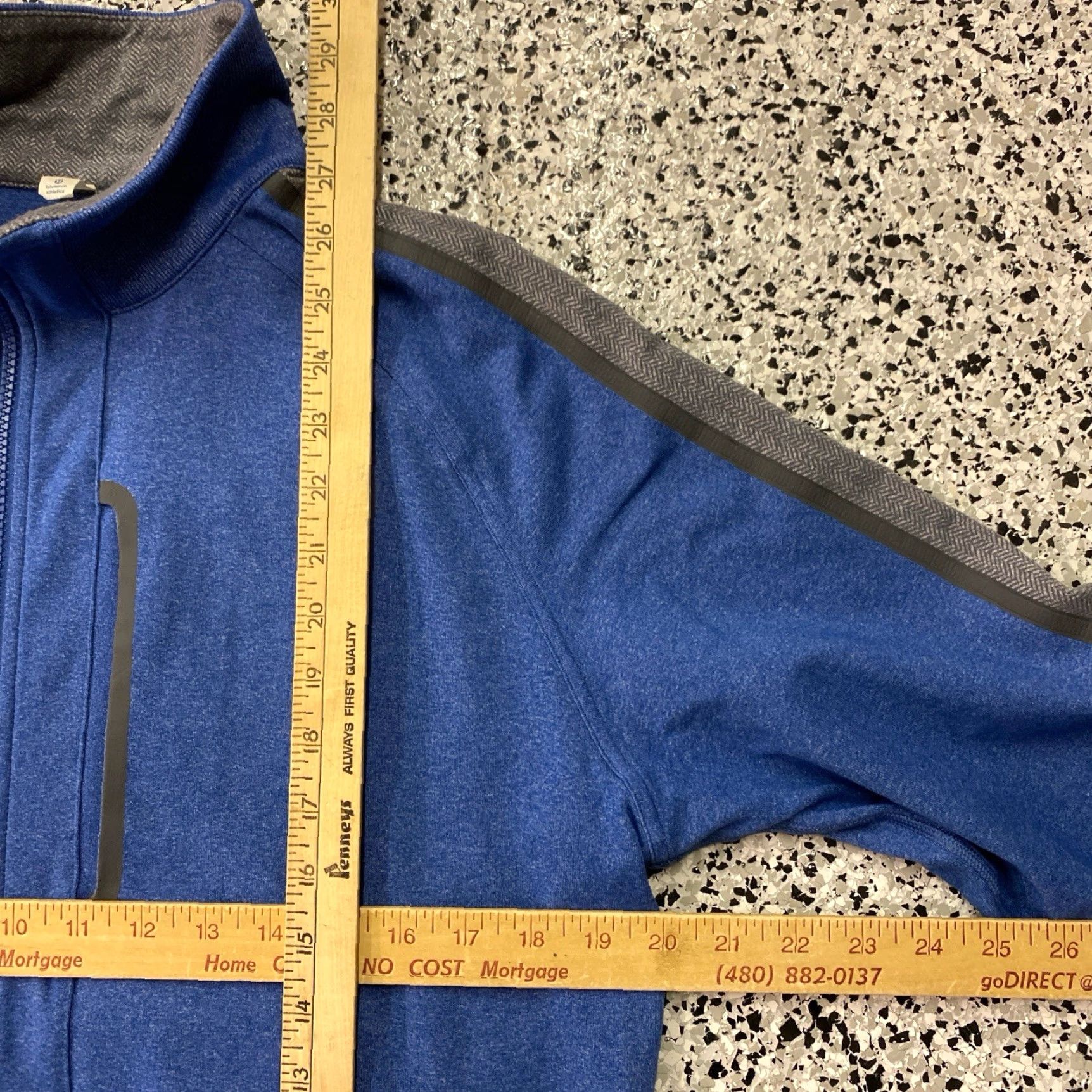 Lululemon Lululemon Mens Medium Blue Sweat Full Zip Up Sweatshirt Jacket Hoodie Knit Logo Zipper Size US M / EU 48-50 / 2 - 3 Thumbnail
