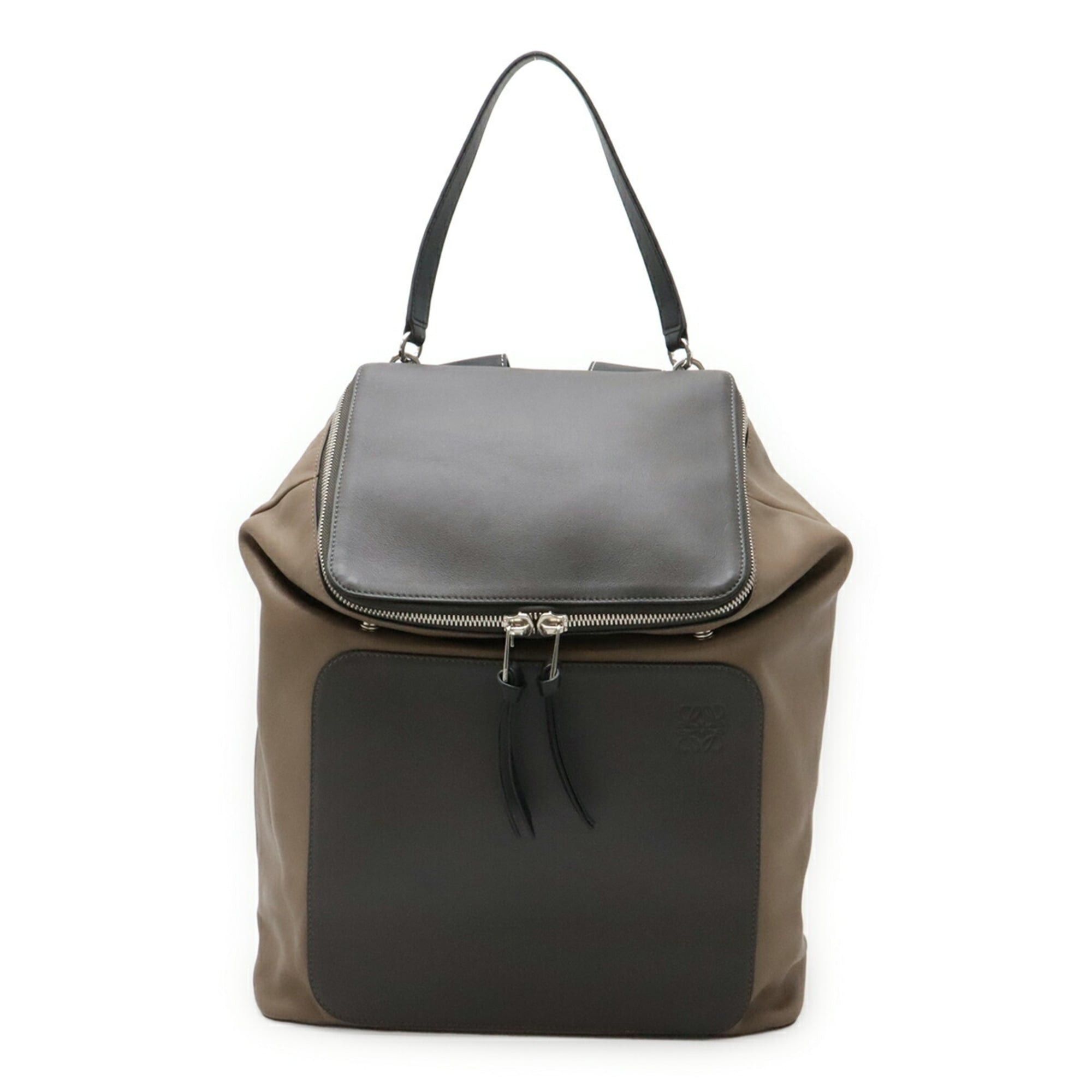 Loewe LOEWE GOYA Backpack, Calfskin Leather, Mocha Brown, Gray, Black, 316.12BS53 Size ONE SIZE - 1 Thumbnail