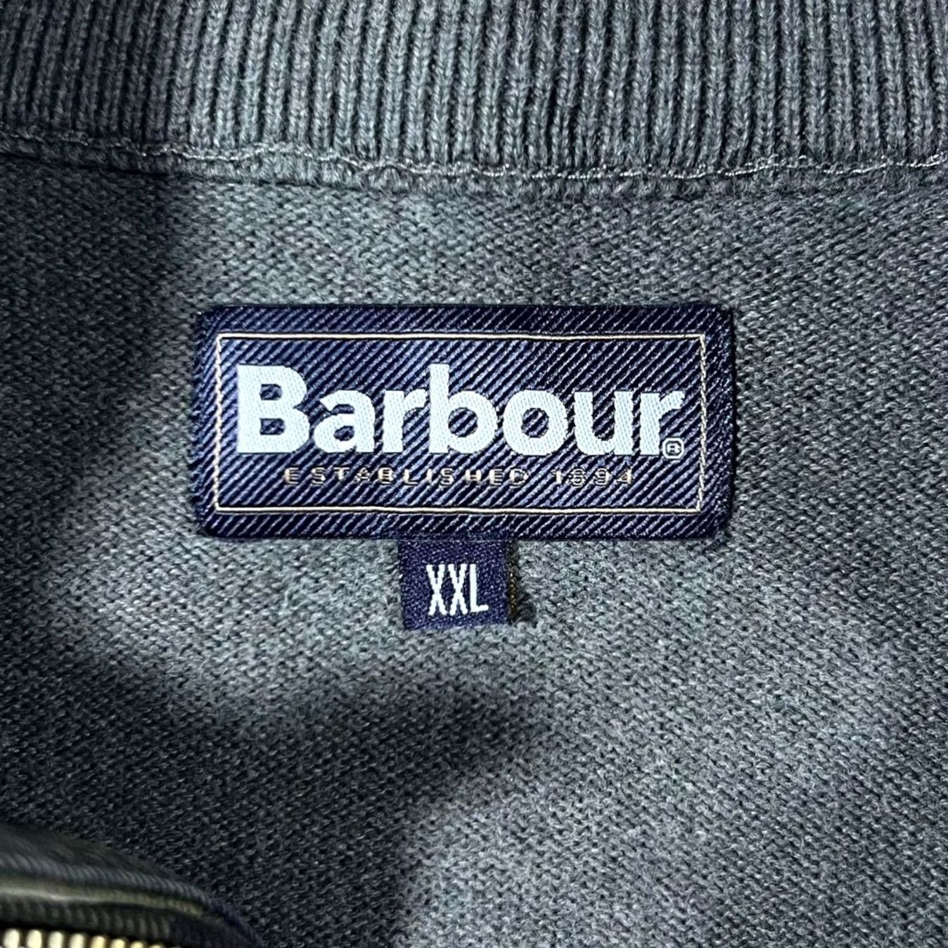 Barbour Barbour Classic Grey Embroidered Mini Logo Cotton 1/4 Zip Sweater Jumper XL Mens Pullover Jumper Size US XL / EU 56 / 4 - 3 Thumbnail