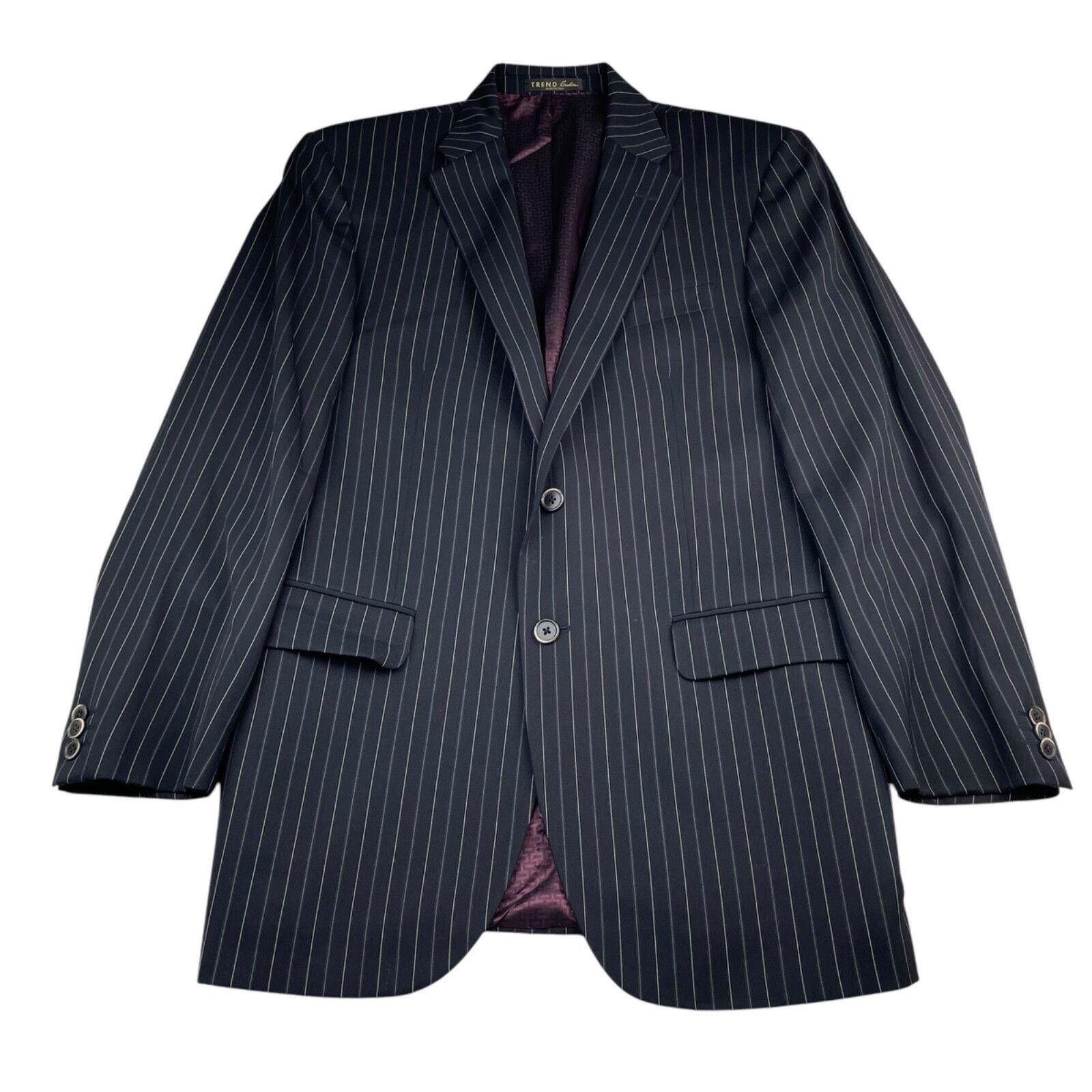 Corneliani Corneliani Trend Men's 2-Button Suit Black Bold Pinstripe • Size 42L - 2 Thumbnail
