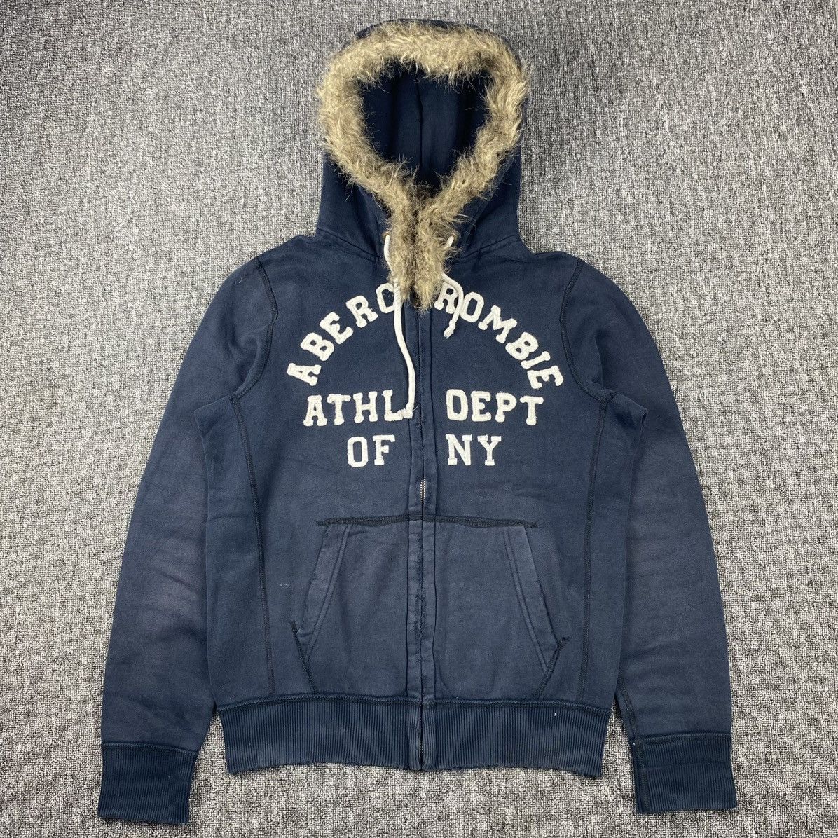 Abercrombie faux fur zip Hoodie like lgb ifsixwasnine