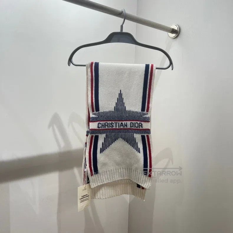 Dior Dior Five-pointed star slogan woollen cashmere scarf Size ONE SIZE - 2 Thumbnail