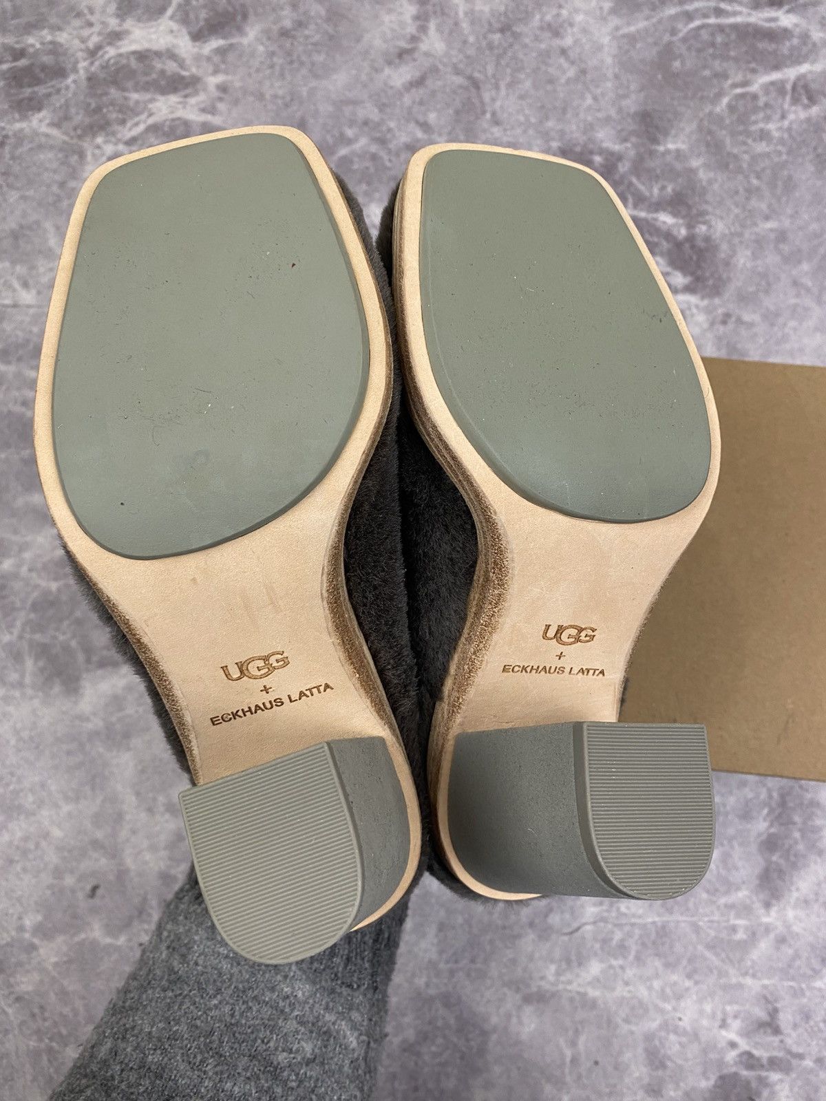 Eckhaus Latta Ugg x Eckhaus Latta Grey Fur Cone Heels Mules Size US 7 / IT 37 - 5 Thumbnail