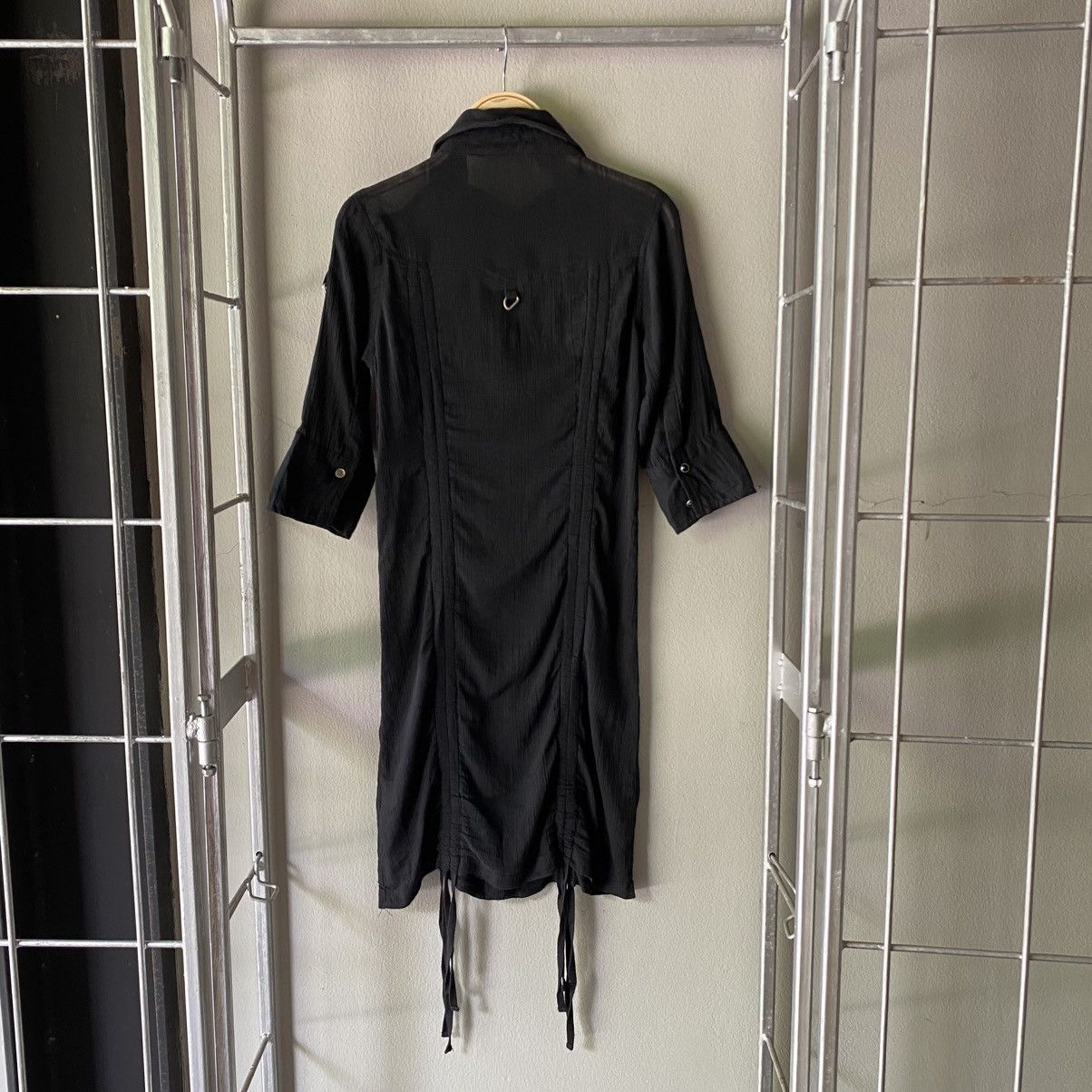 Designer × Japanese Brand GHOST of HARLEM Black Drawstring Bodycon Dress Size S / US 4 / IT 40 - 2 Thumbnail