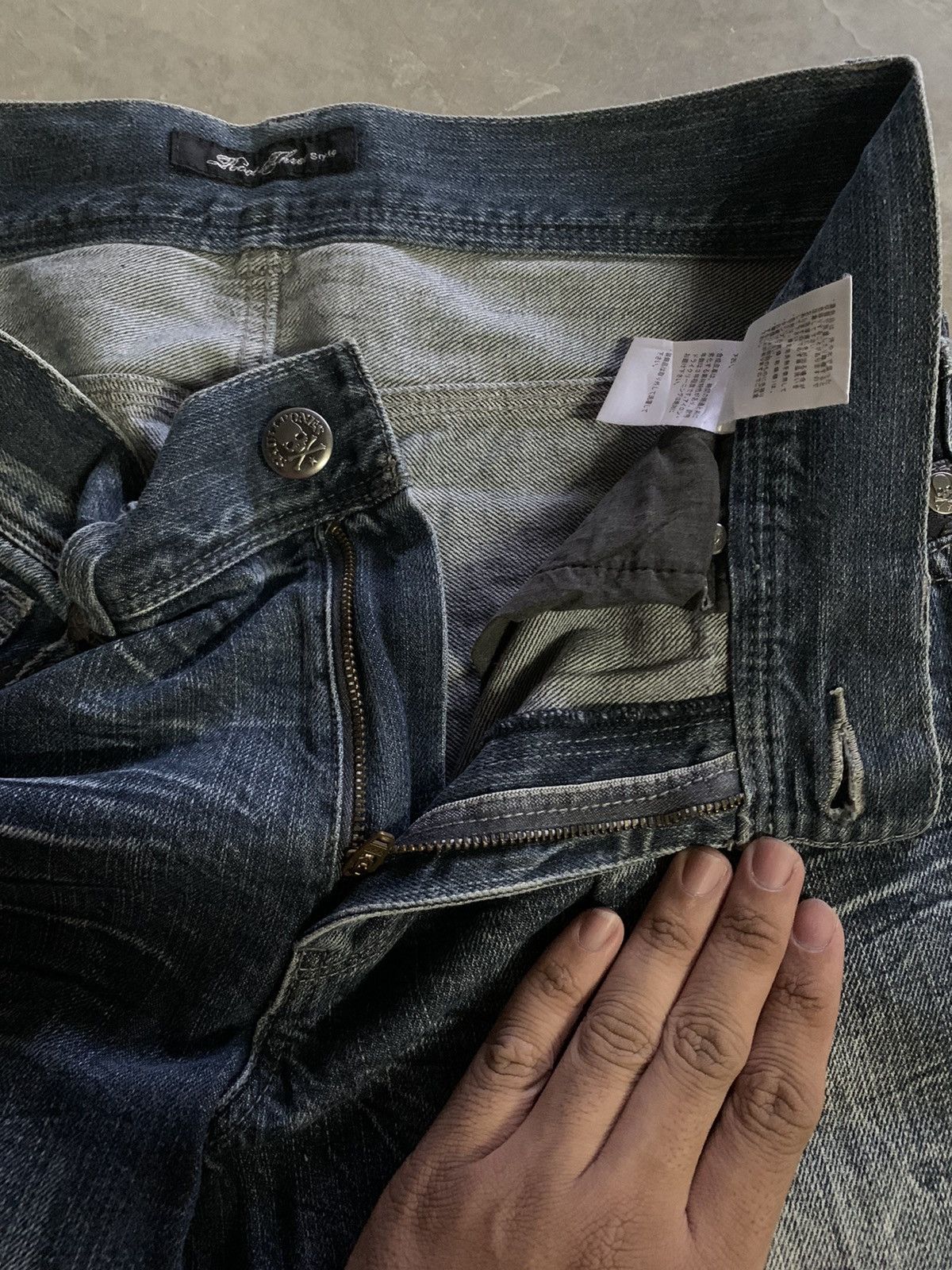 If Six Was Nine ROOT THREE STYLE honeycomb whiskered wash jeans punk goth Size US 33 - 5 Thumbnail