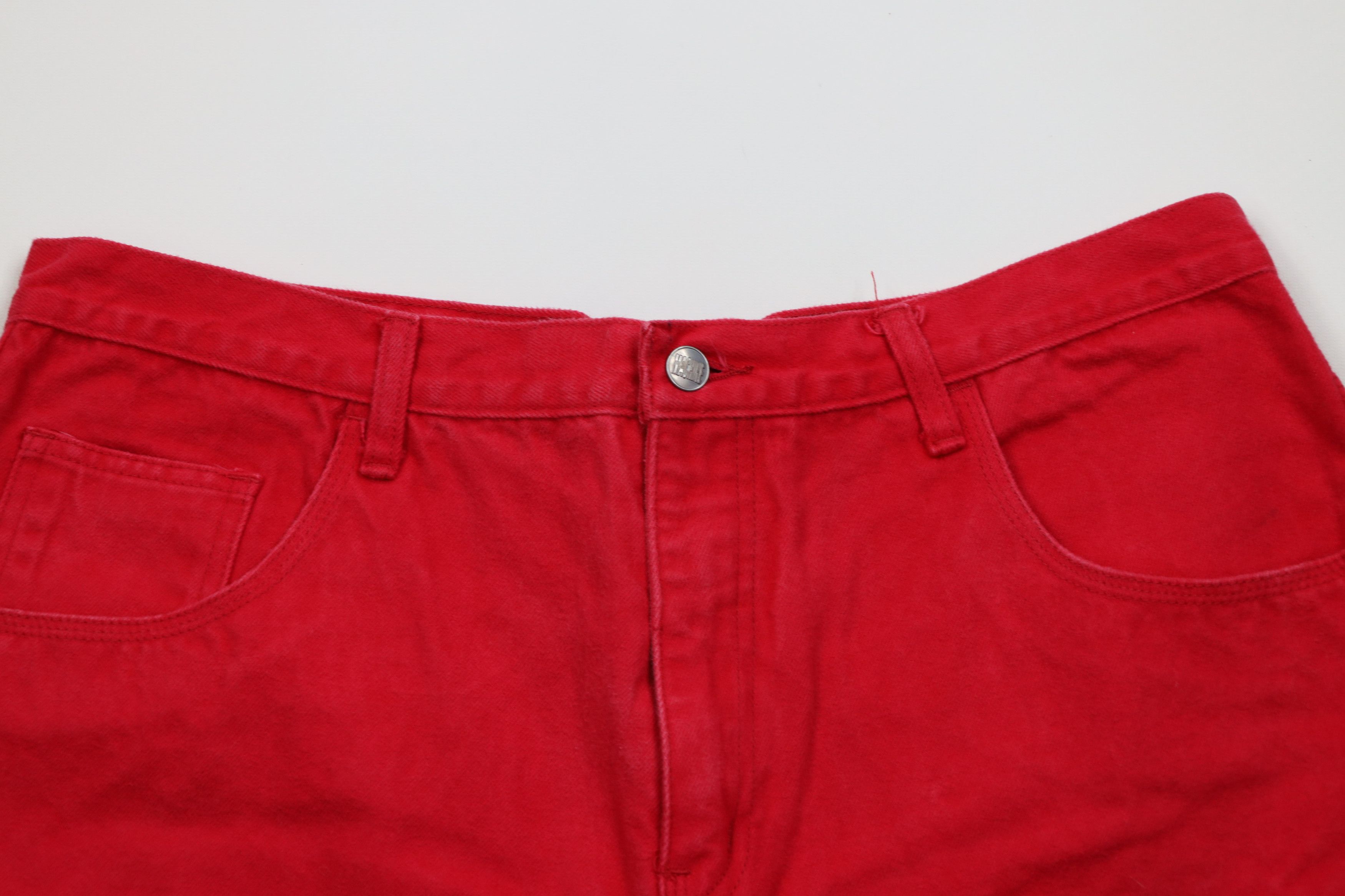 Vintage Vintage 90s Toy Machine Skateboard Denim Jean Shorts Red Size US 40 / EU 56 - 2 Thumbnail